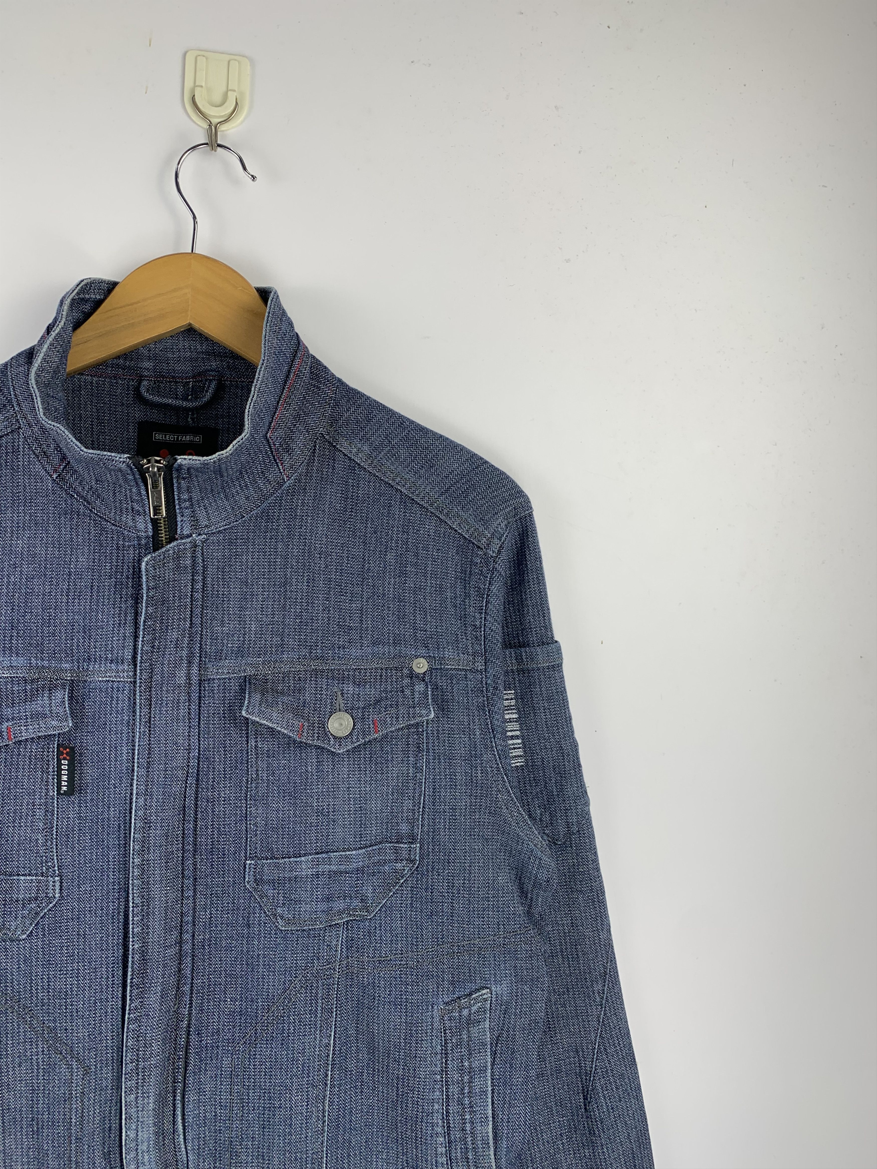 Japanese Brand Vintage Dogman Strech 3D Denim Workers Jacket J1541 Size US L / EU 52-54 / 3 - 6 Thumbnail