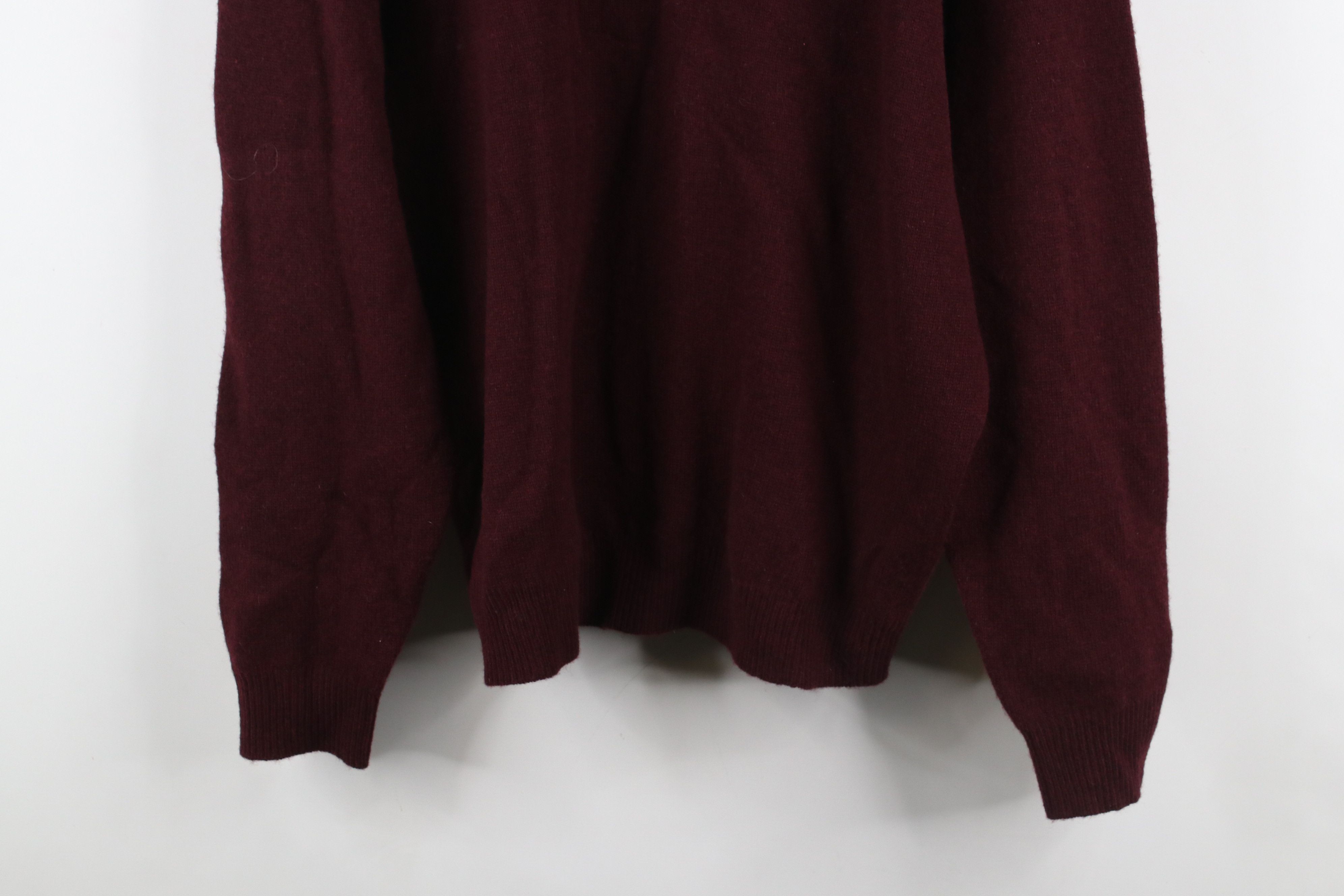 Vintage Vintage 90s Streetwear Lambswool V-Neck Sweater Burgundy Size US XXL / EU 58 / 5 - 3 Thumbnail