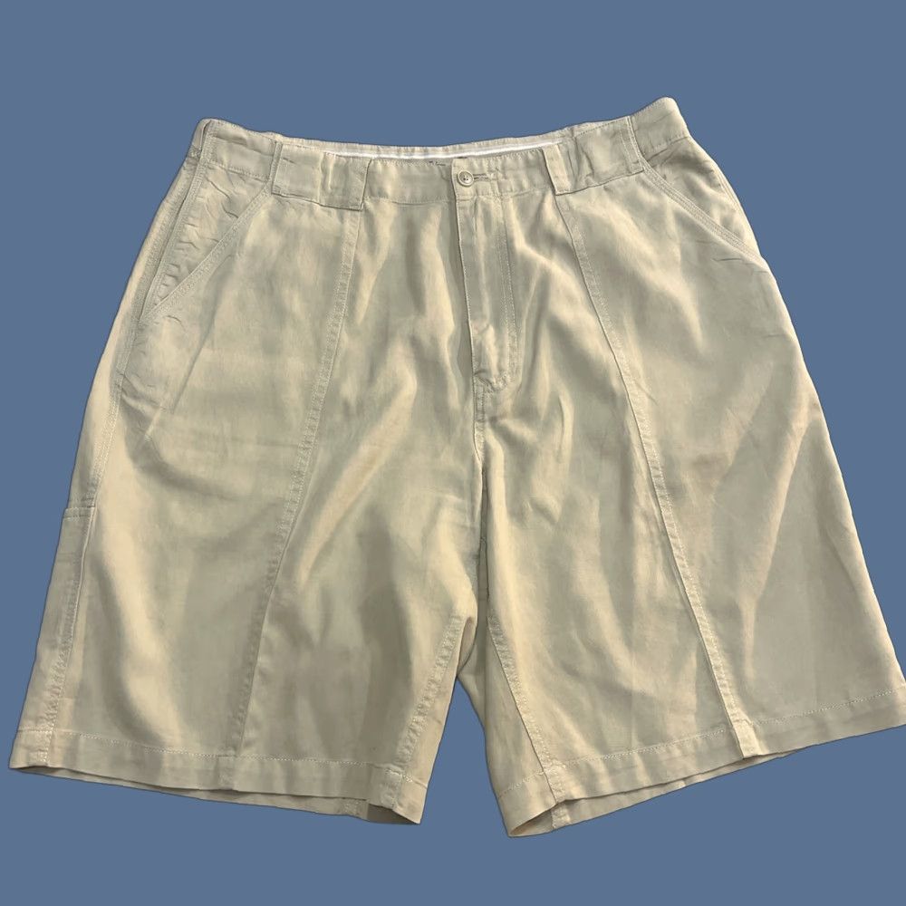 Tommy Bahama Tommy Bahama Chino Shorts Beige Tan 35 Relaxed Flat Front Belt Loops Cargo Pockets Cotton Blend Tencel Casual Men Size US 35 - 1 Thumbnail