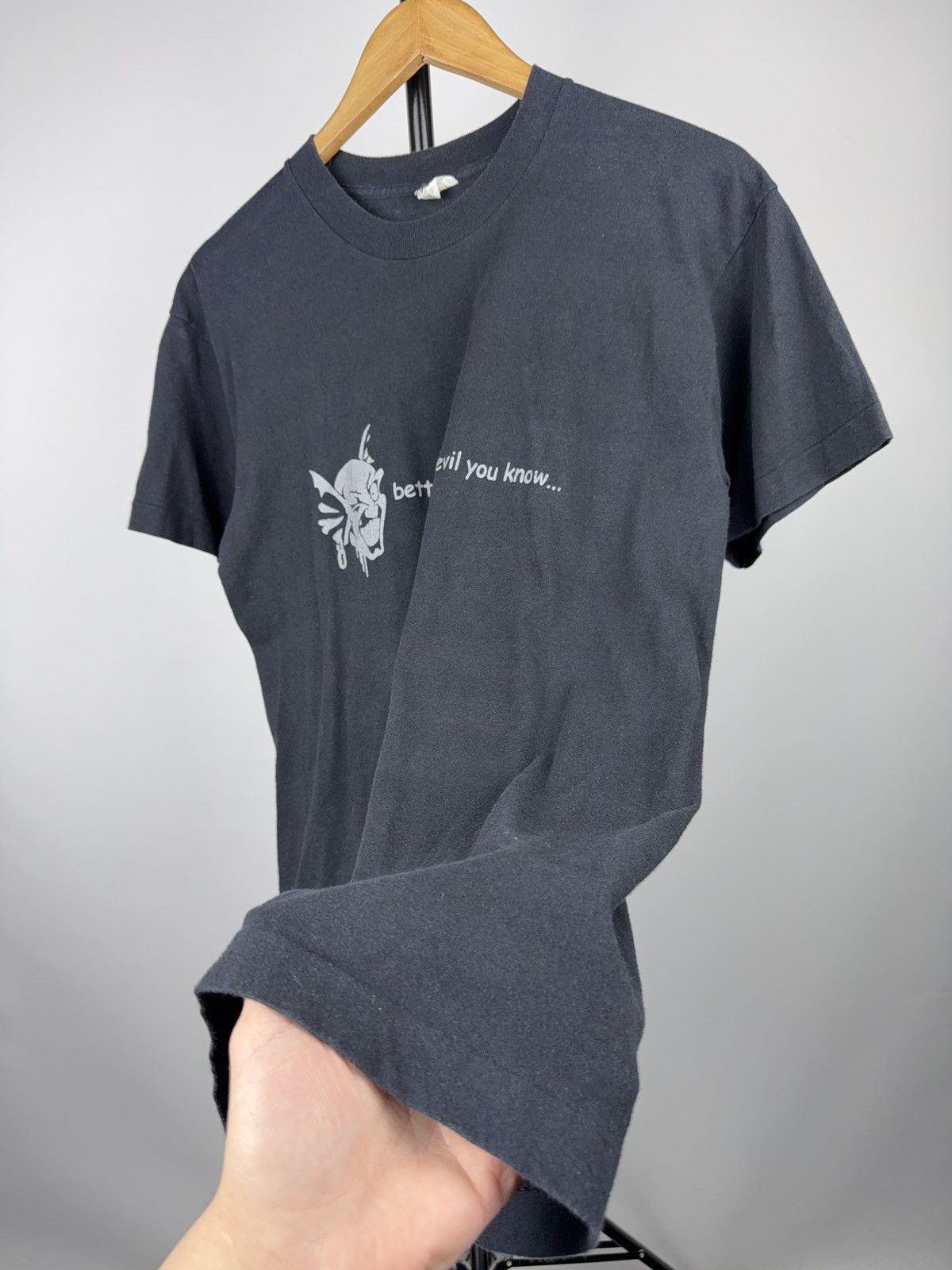 Vintage 90s Vintage Gothic “Better The Devil You Know” Darkwear Tee Size US M / EU 48-50 / 2 - 3 Thumbnail