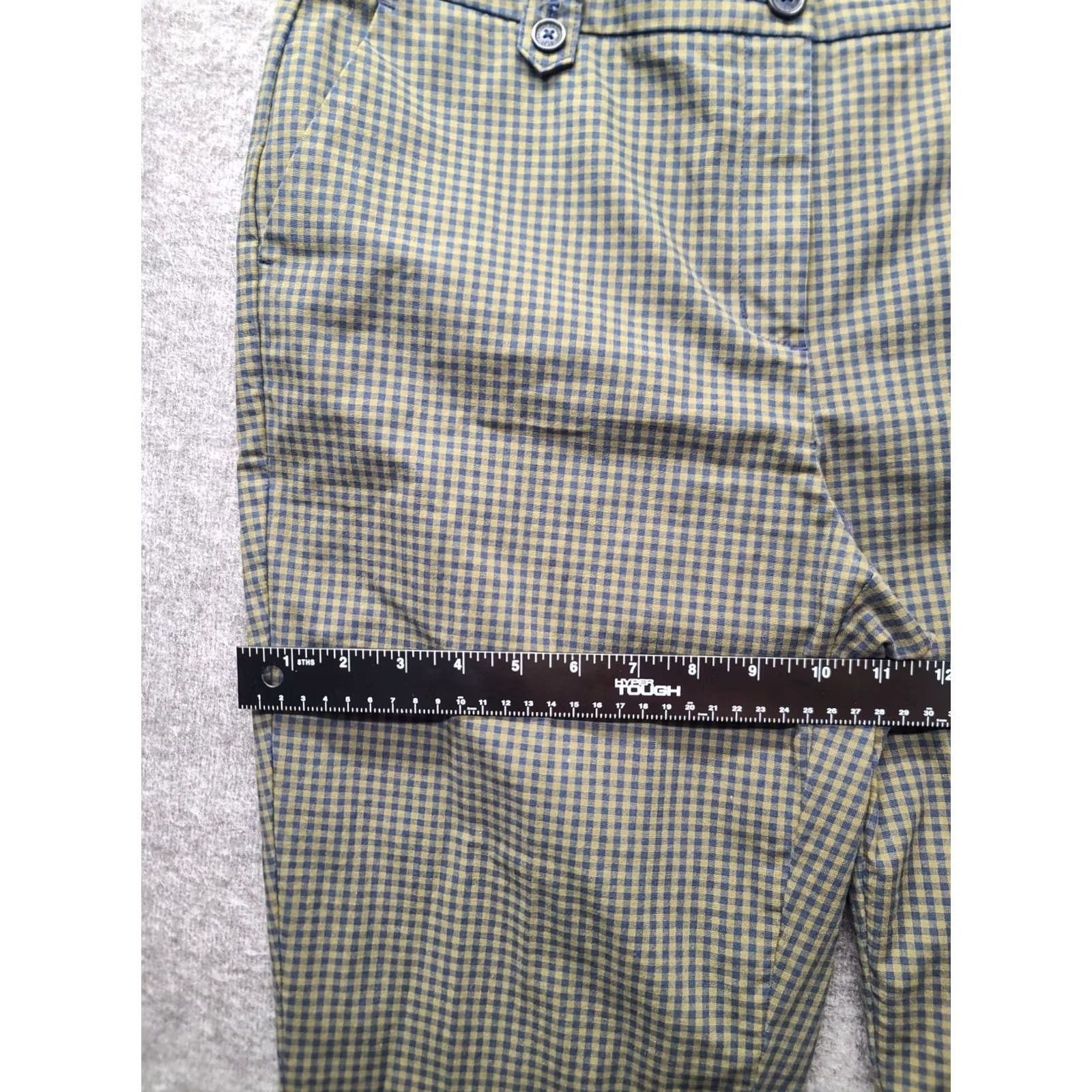 Brooks Brothers VINTAGE Brooks Brothers Gingham Pants Slim Ankle 10x28 Women Blue Yellow Check Stretch Cotton Spandex Sl o? Size 32" / US 10 / IT 46 - 7 Thumbnail