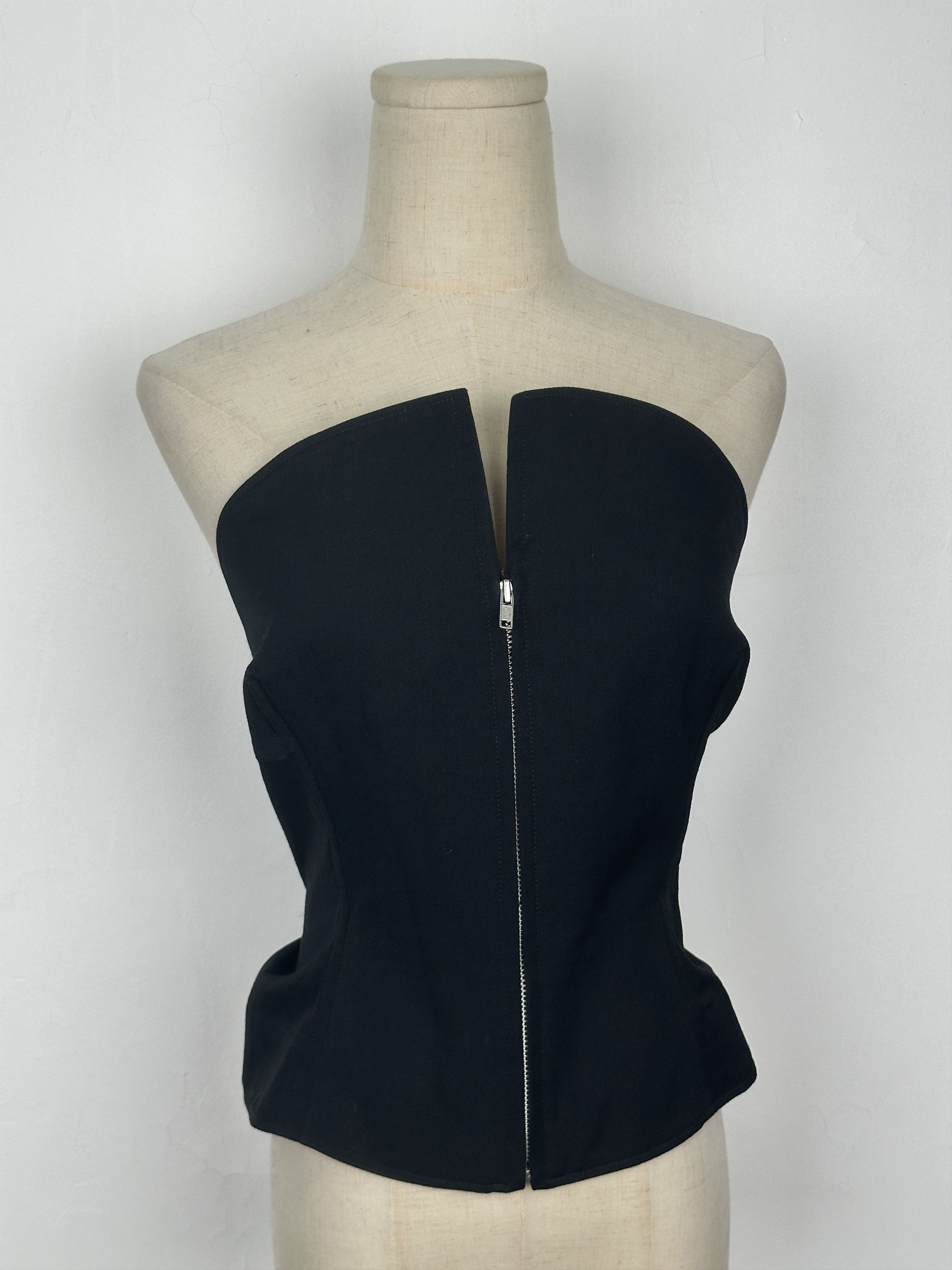 Y's Y'S Black Zip Up Tube Top Size M / US 6-8 / IT 42-44 - 4 Thumbnail