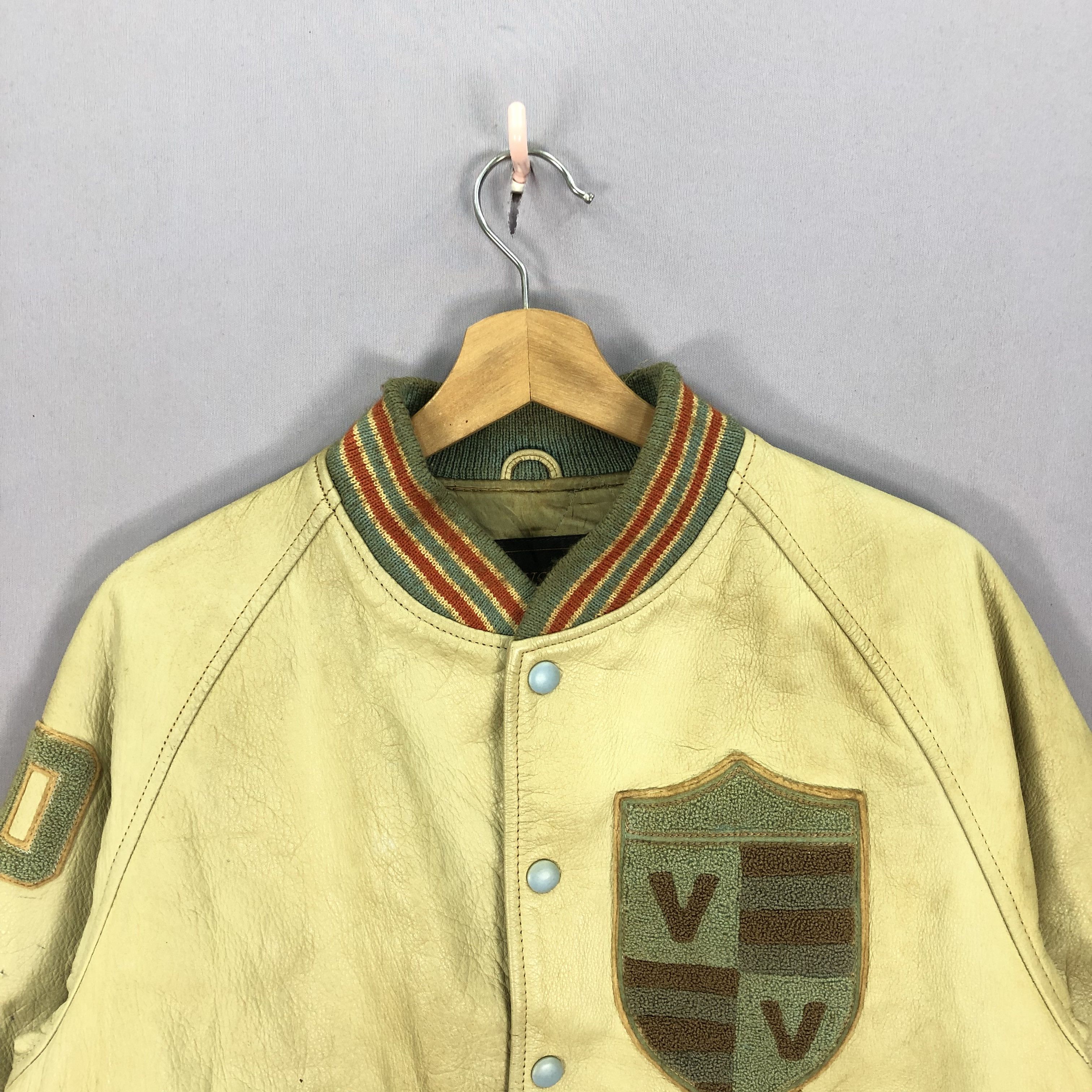 Vintage RARE Vintage 80s VOC Full Leather Varsity Bomber Jackets Size US M / EU 48-50 / 2 - 2 Thumbnail
