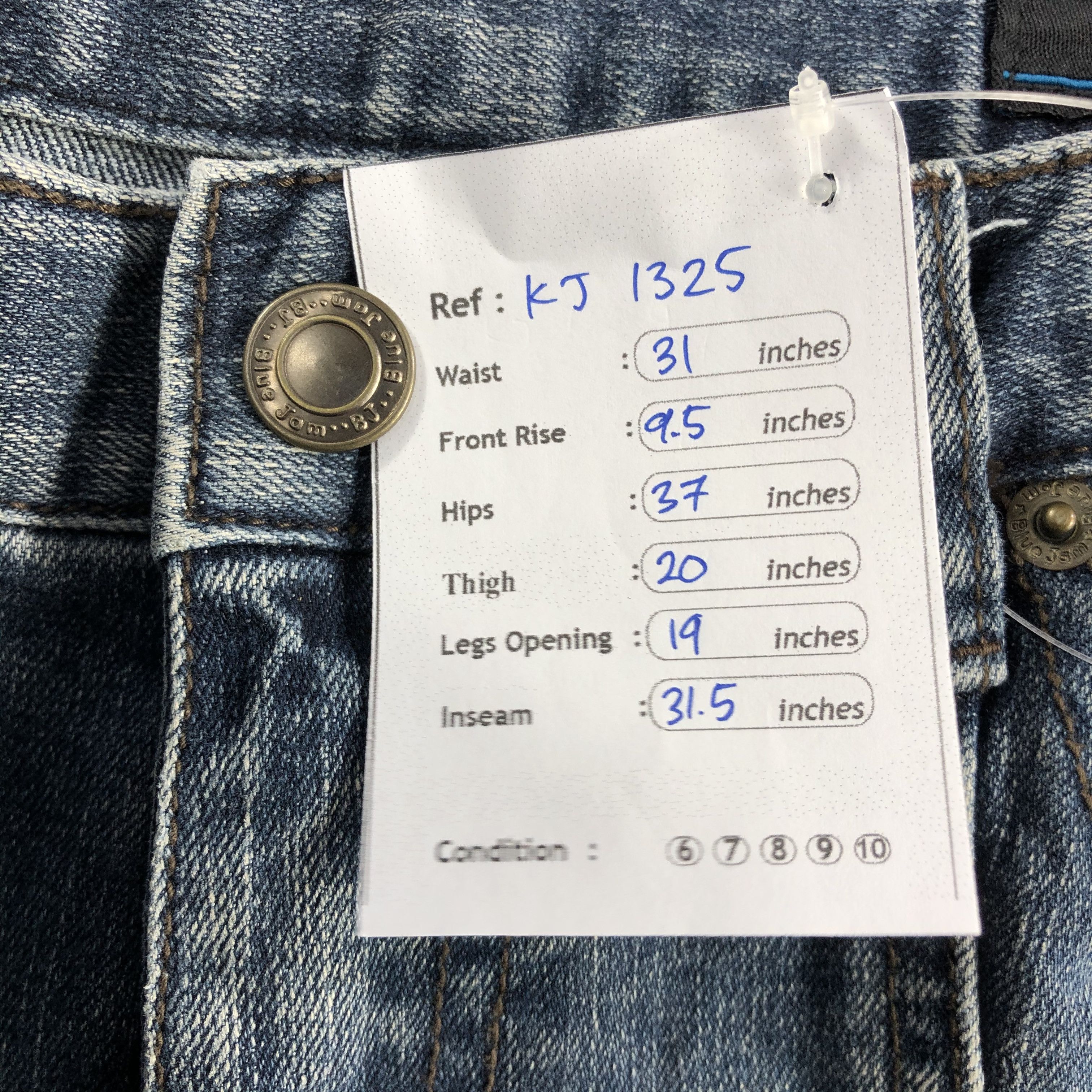 Japanese Brand Blue Jam Jeans Blue Patchwork Flare Denim KJ1325 Size US 30 / EU 46 - 10 Thumbnail