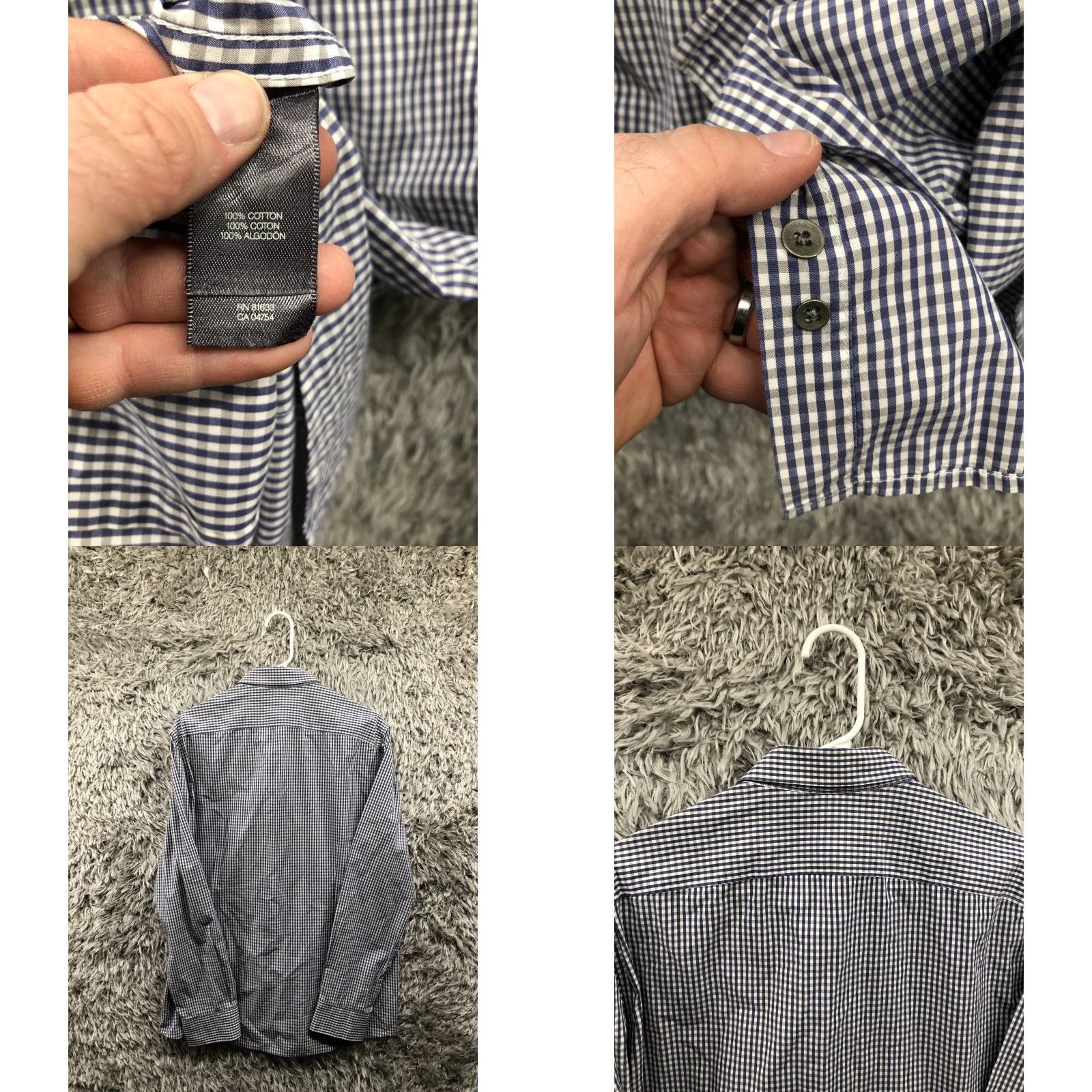 Kenneth Cole Kenneth Cole Shirt L Mens Blue Striped Long Sleeve Spread Collar Shirt Size US L / EU 52-54 / 3 - 8 Thumbnail
