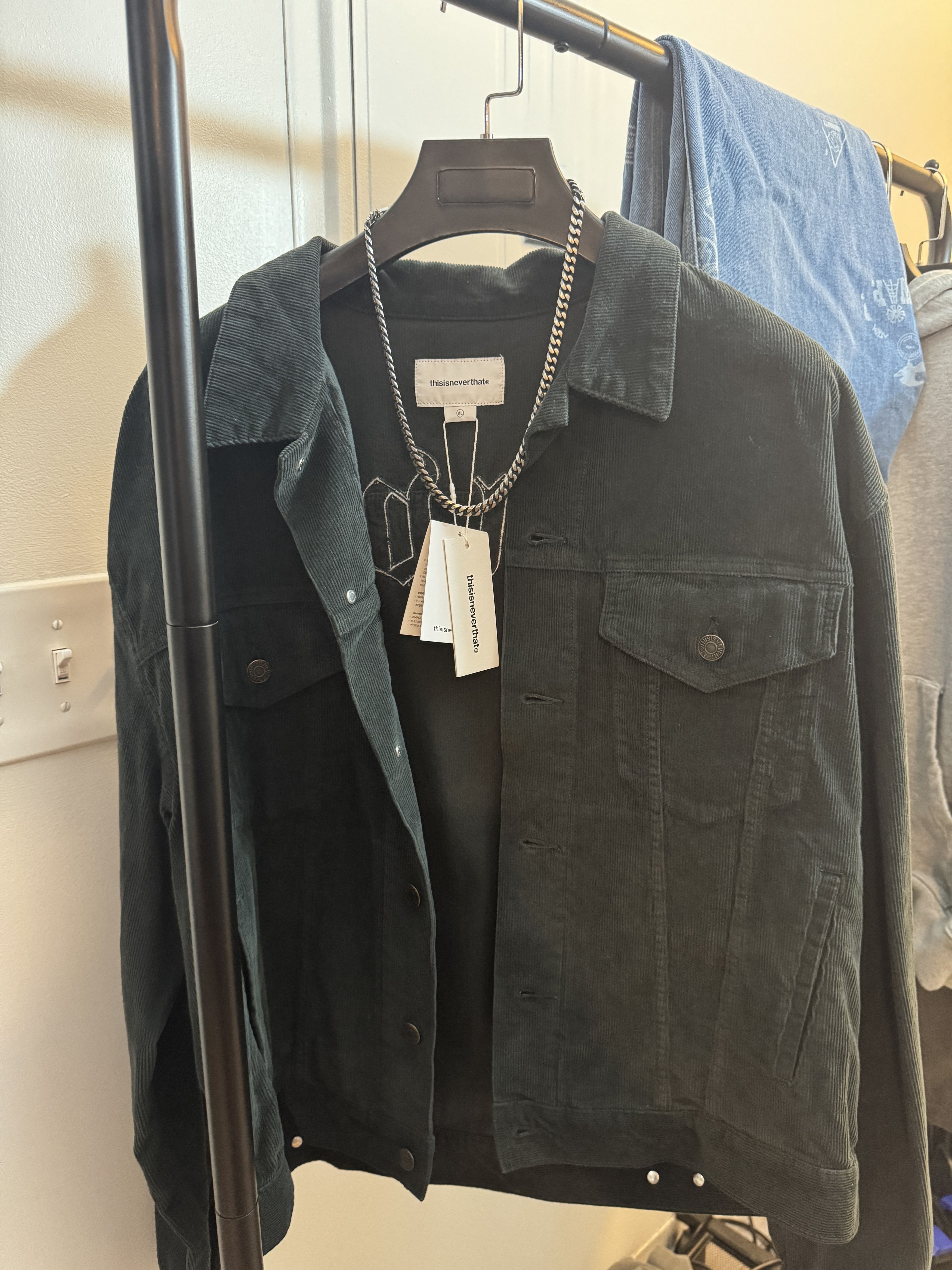 Vintage × thisisneverthat thisisneverthat Green Corduroy Denim Jacket Size US L / EU 52-54 / 3 - 1 Thumbnail