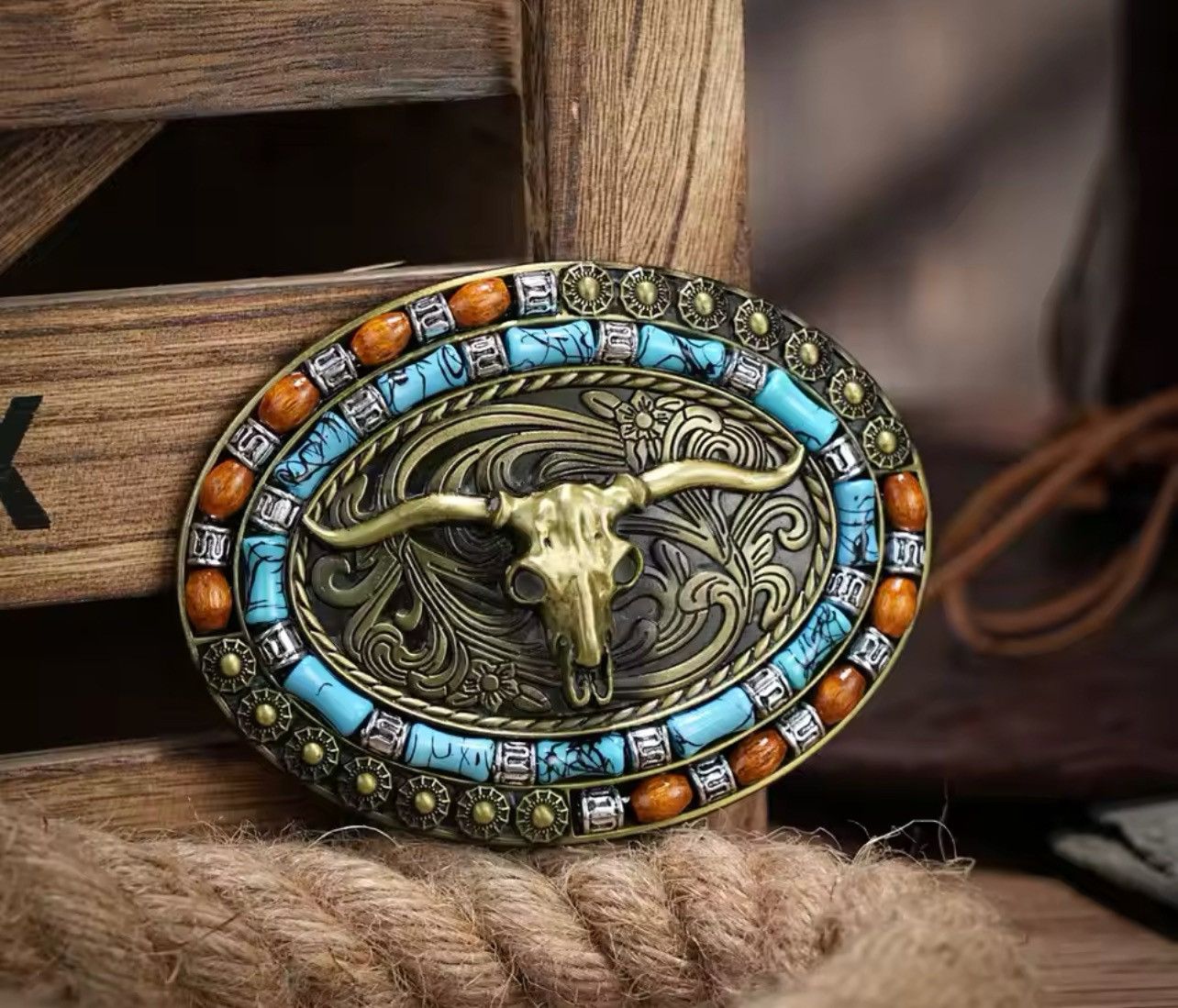 Cowboy Equipment Oval Western Cowboys bull Head Belt Buckle Size ONE SIZE - 1 Thumbnail