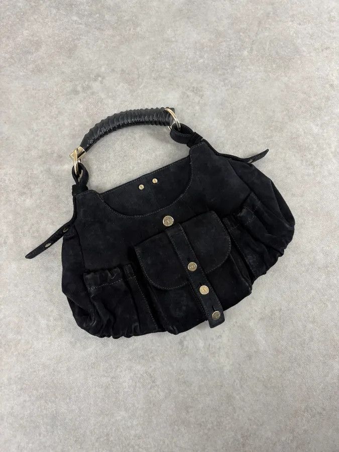 Yves Saint Laurent AW2003 Yves Saint Laurent Black Suede Leather Mala Horn Bag Size ONE SIZE - 4 Thumbnail