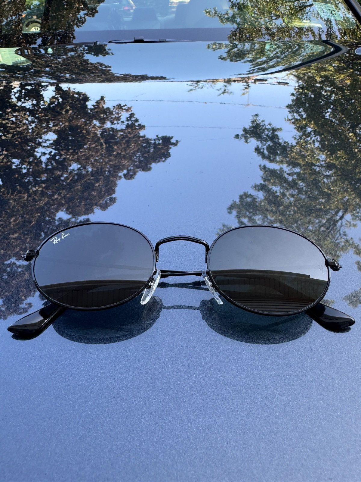 RayBan Ray-Ban RB3547N Oval Sunglasses Black | Grailed