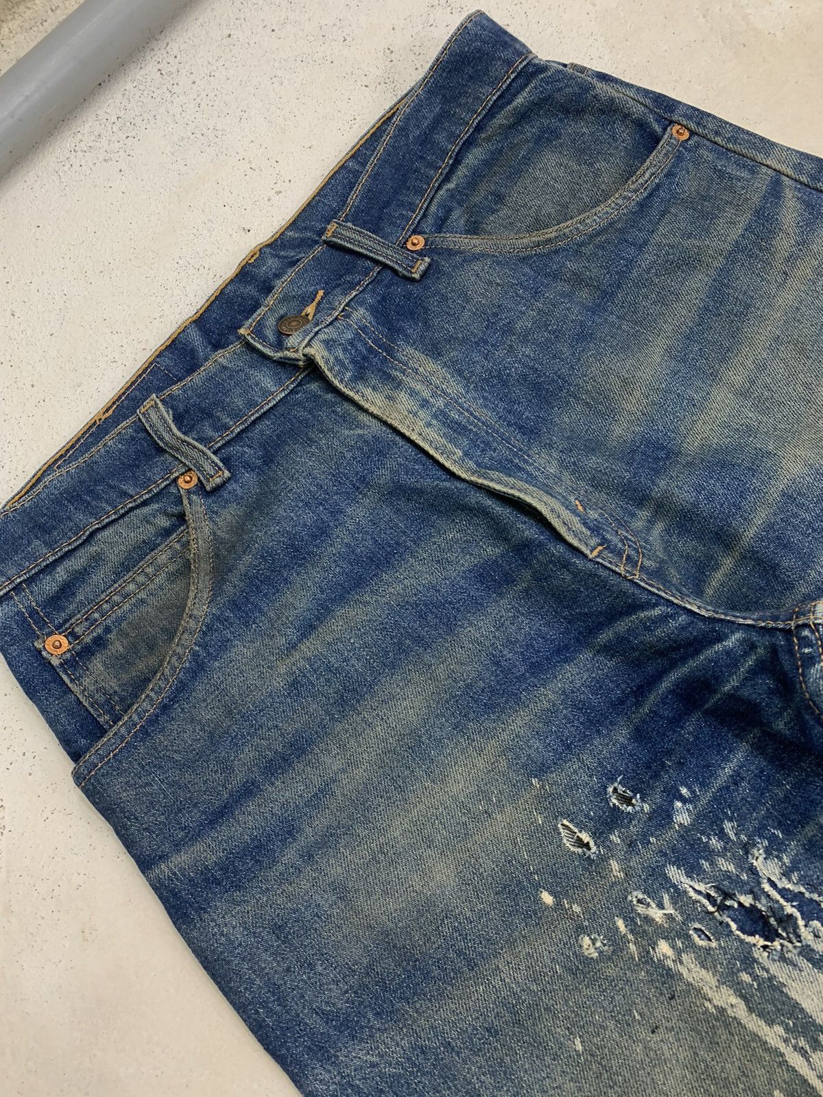 Vintage Levis 607 Orange Tab Mud Wash Distressed (AE10)