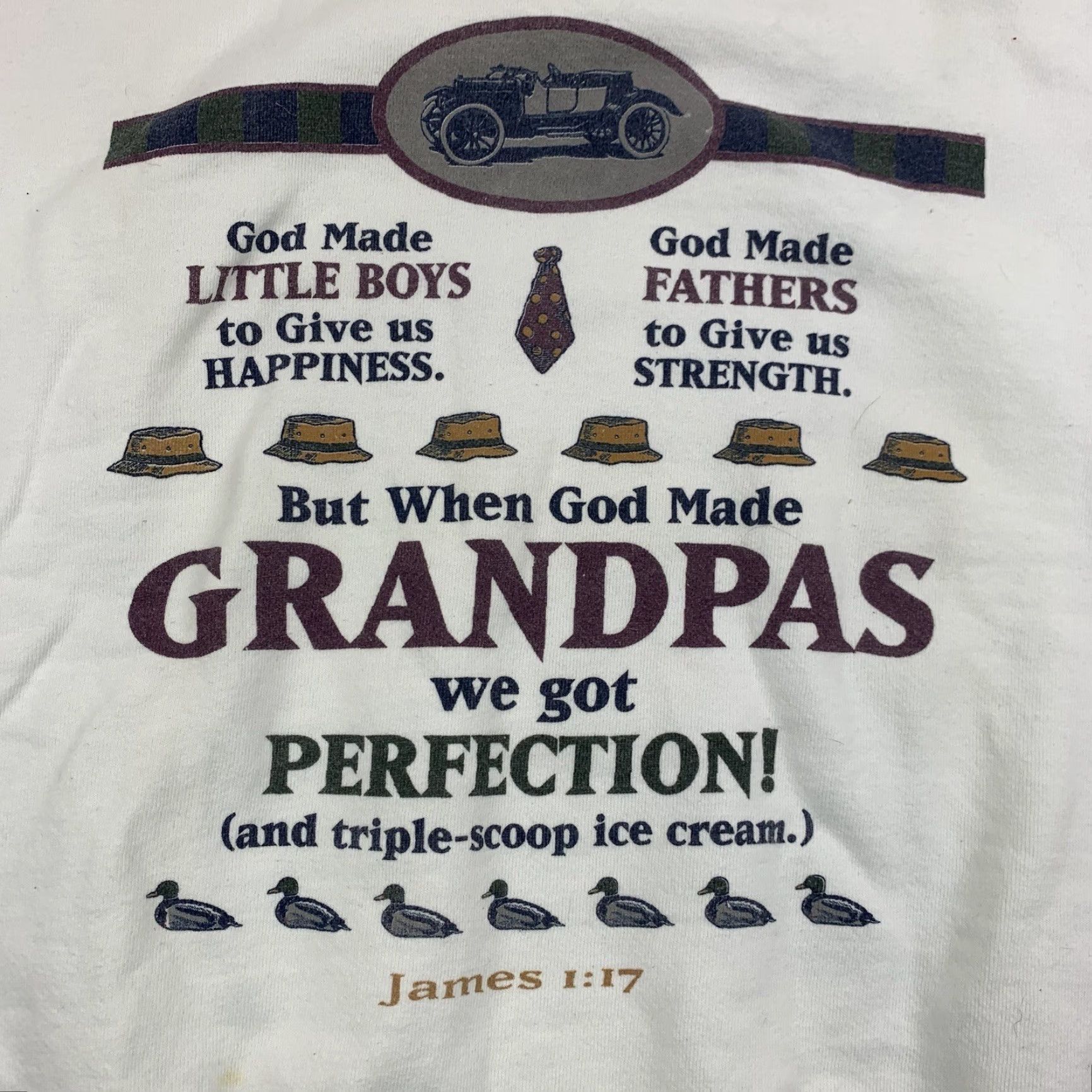 Delta VINTAGE Grandpa Sweatshirt Men XL White 90s Y2K God Jesus Christ Religion Pullover Crew Neck - Delta Shirt Mens Size US XL / EU 56 / 4 - 2 Thumbnail