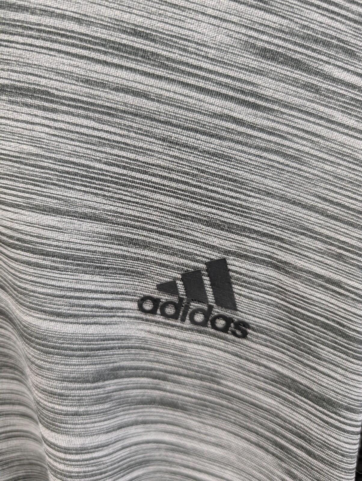 Adidas Adidas Climalite XL Gray Long Sleeve V-Neck Athletic Shirt Size XL / US 12-14 / IT 48-50 - 2 Thumbnail