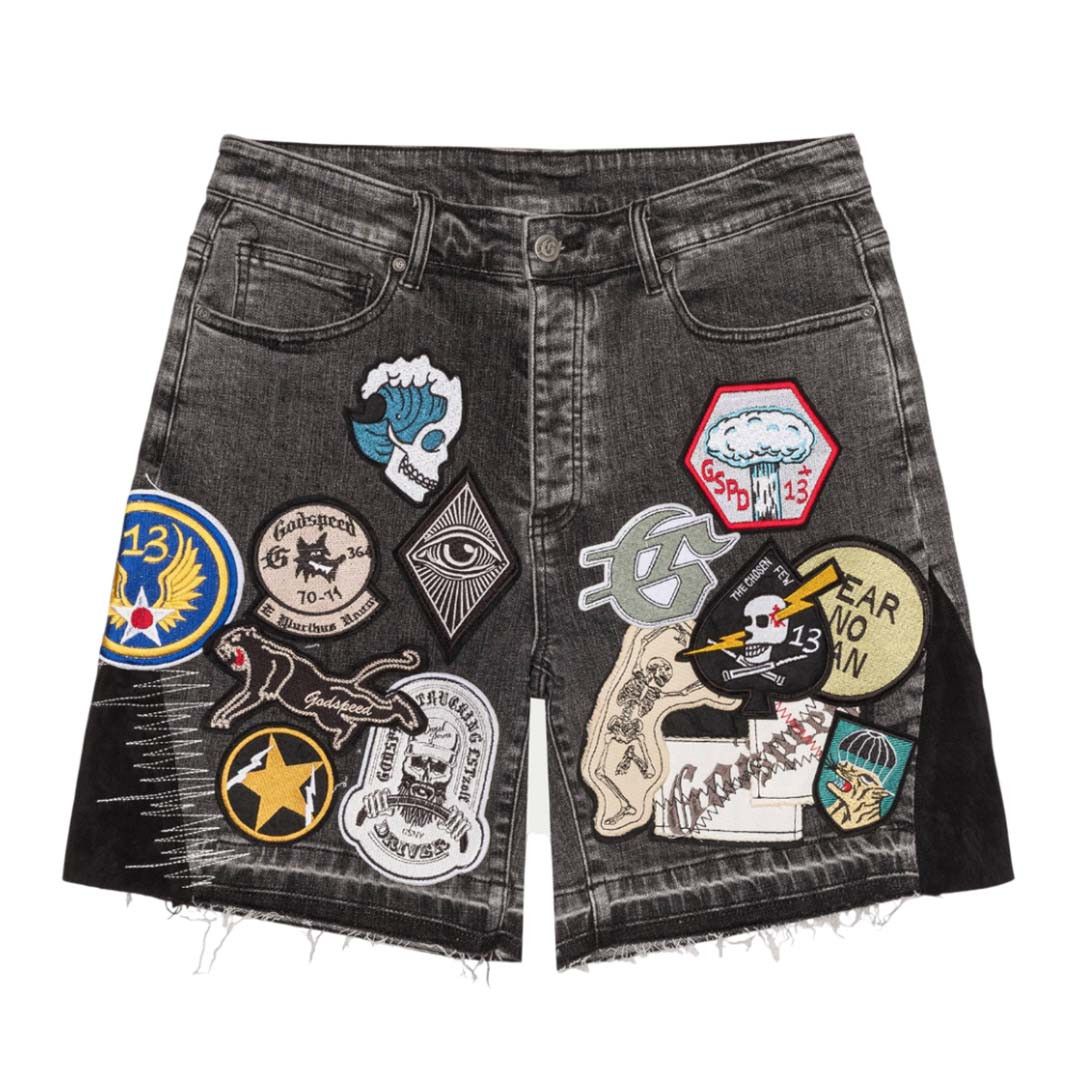 Godspeed Patchwork Denim Shorts V2 Grey Size US 36 / EU 52 - 1 Thumbnail