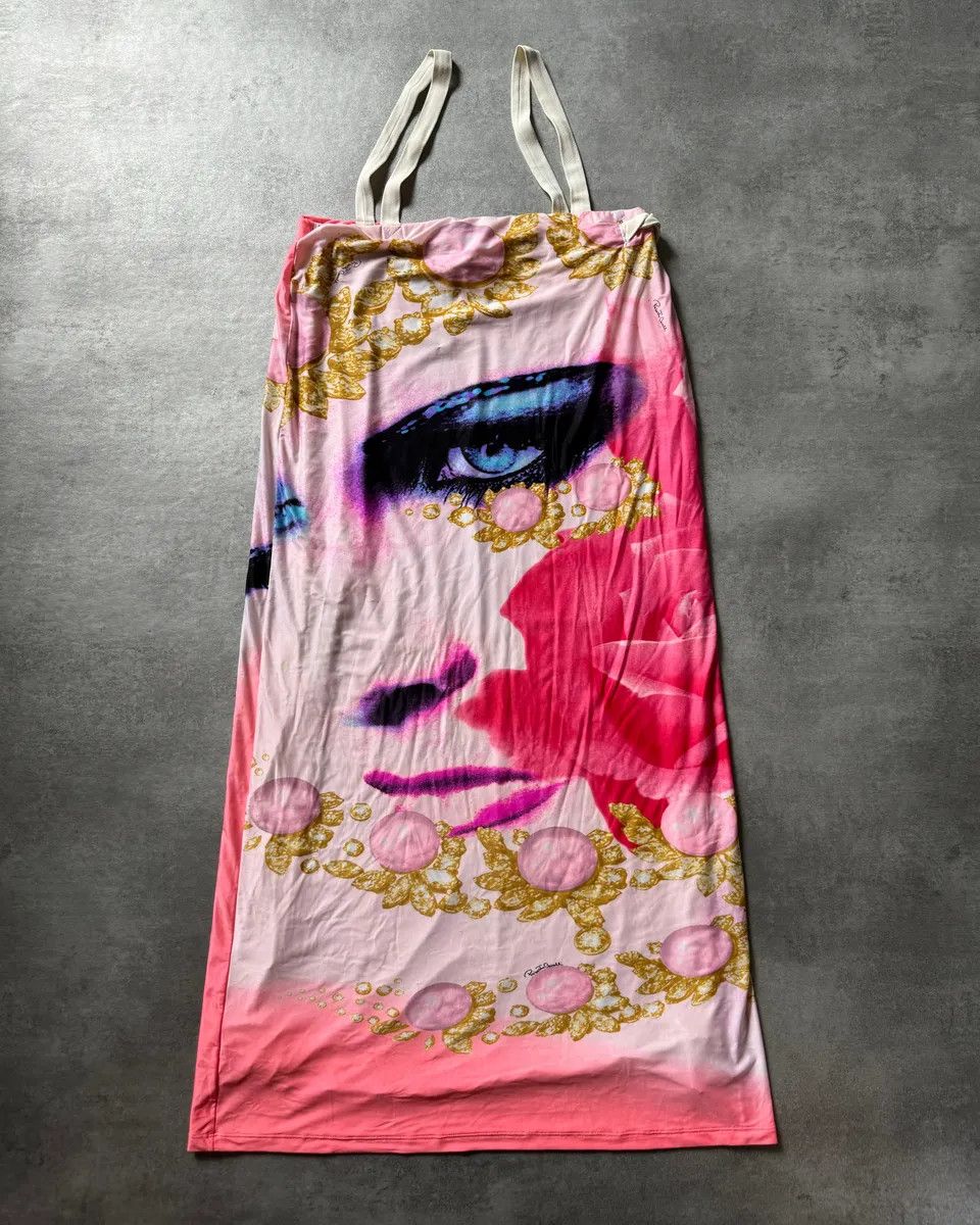 Designer × Roberto Cavalli × Vintage SS2001 Roberto Cavalli Princess Dasy Pink Eye Dress Size L / US 10 / IT 46 - 1 Thumbnail