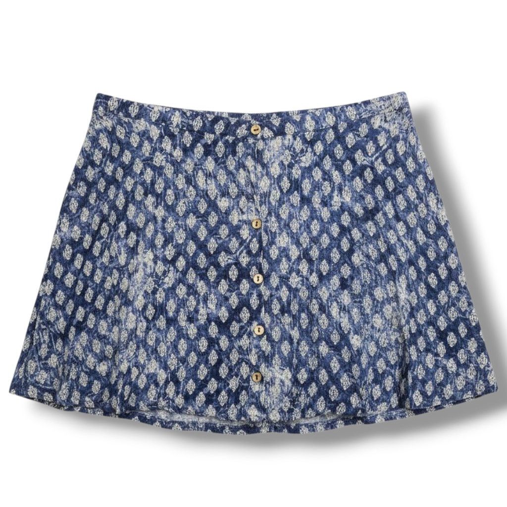 Other FULL TILT Juniors Blue Batik Print Dobby Crepe Skater Skirt Size 30" / US 8 / IT 44 - 1 Thumbnail