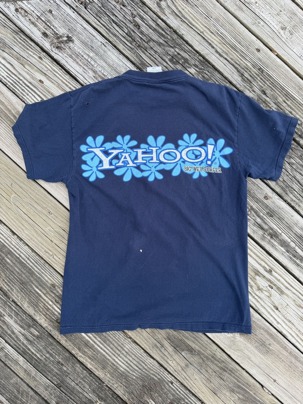 Vintage 90s Yahoo Big Web Surfer Aloha Promo Tee Size US L / EU 52-54 / 3 - 4 Thumbnail