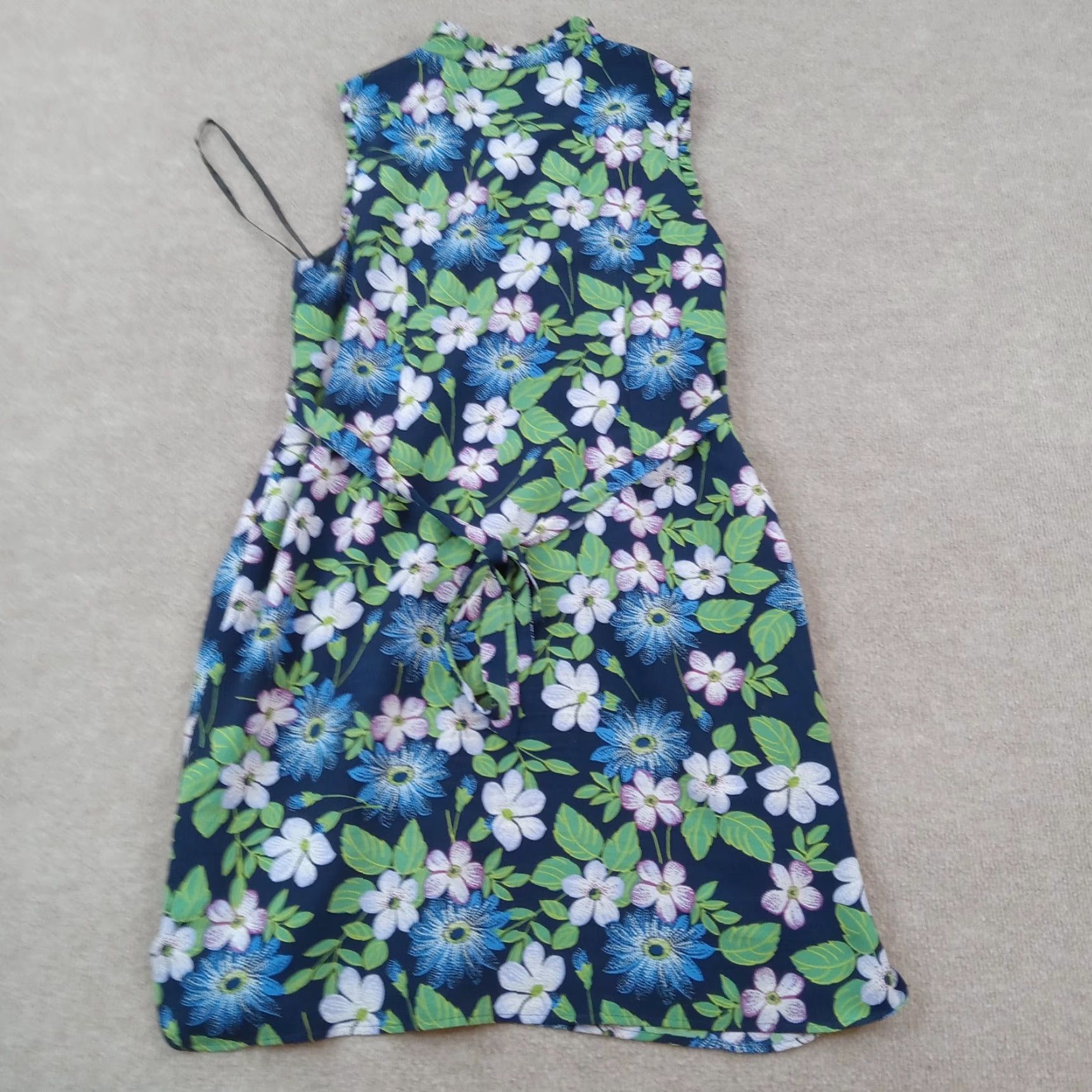 Karl Lagerfeld Karl Lagerfeld Dress Womens Size 14 Blue Floral Button Front Belted Sleeveless Shirt Dress Size XL / US 12-14 / IT 48-50 - 7 Thumbnail