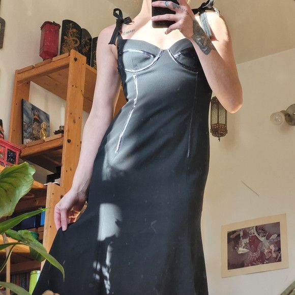 Moschino Moschino Cheap And Chic Black Bustier Midi Dress - Size 8 Size M / US 6-8 / IT 42-44 - 3 Thumbnail