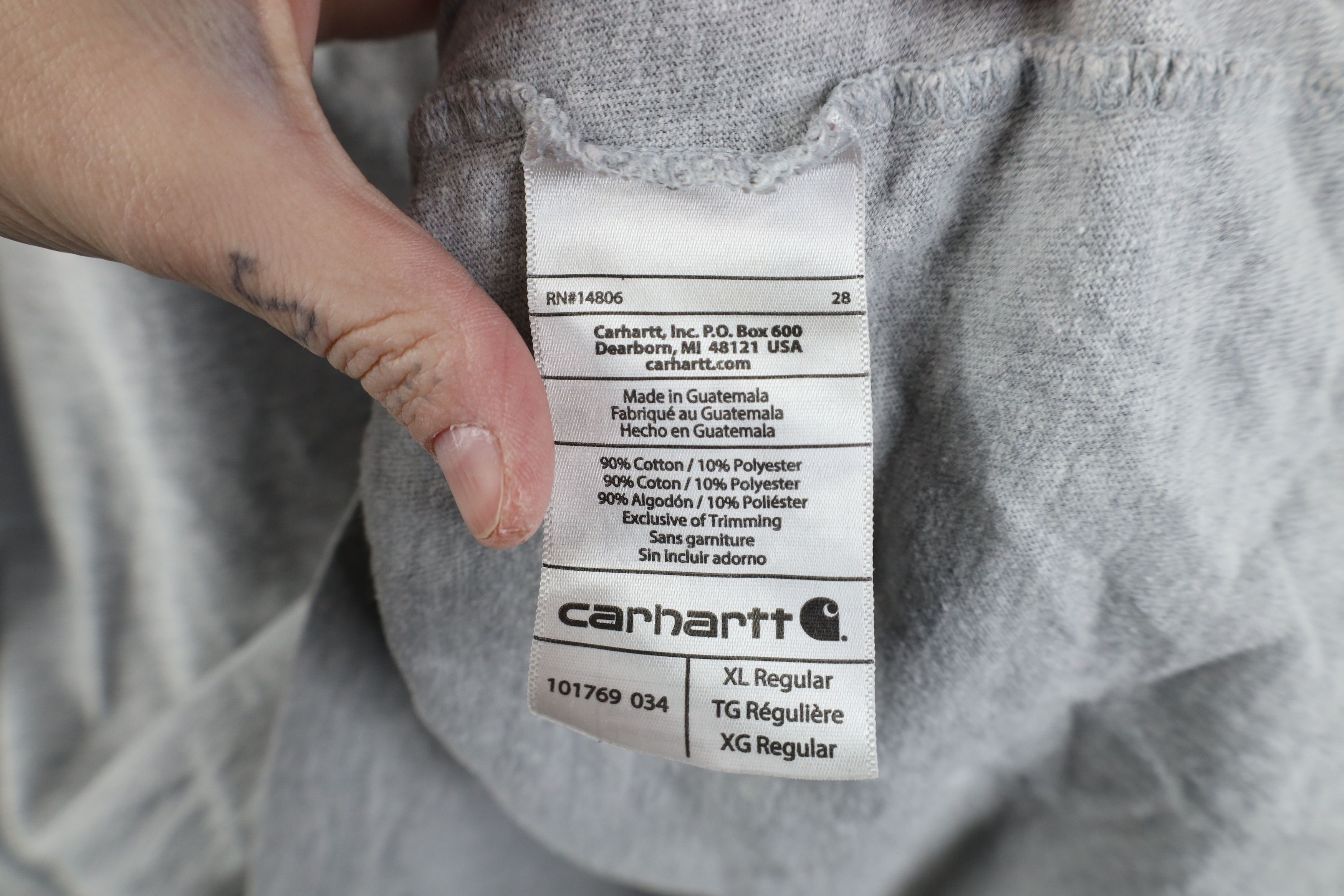 Carhartt Vintage Y2K Carhartt Spell Long Sleeve T-Shirt Heather Gray Size US XL / EU 56 / 4 - 11 Thumbnail