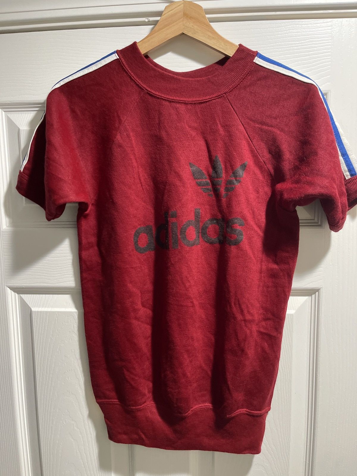 Adidas Vintage Bootleg Adidas Short Sleeve Sweatshirt Size L / US 10 / IT 46 - 1 Thumbnail