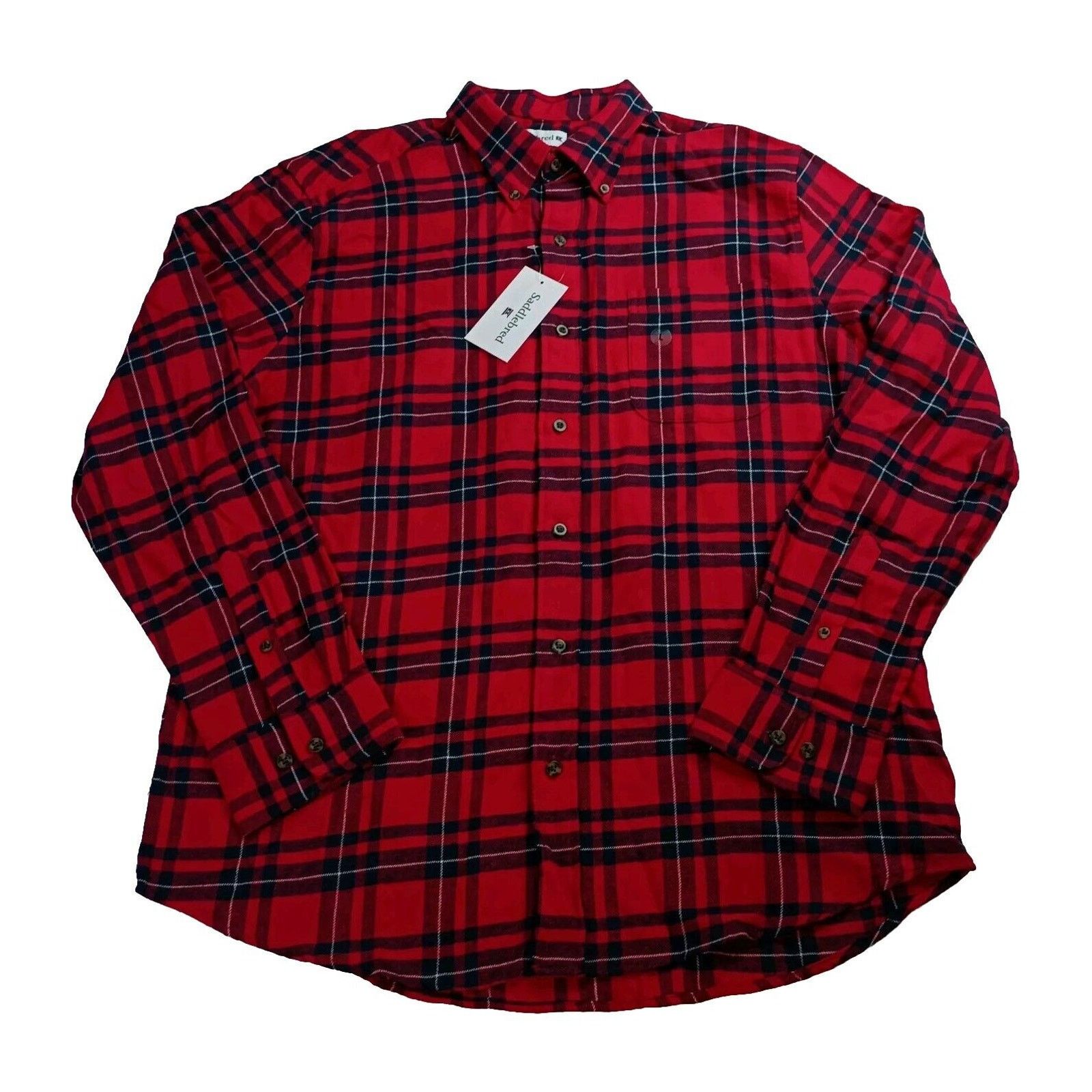Saddlebred Saddlebred Flannel Shirt Men’s L Red Plaid Classic Fit Size US L / EU 52-54 / 3 - 1 Thumbnail