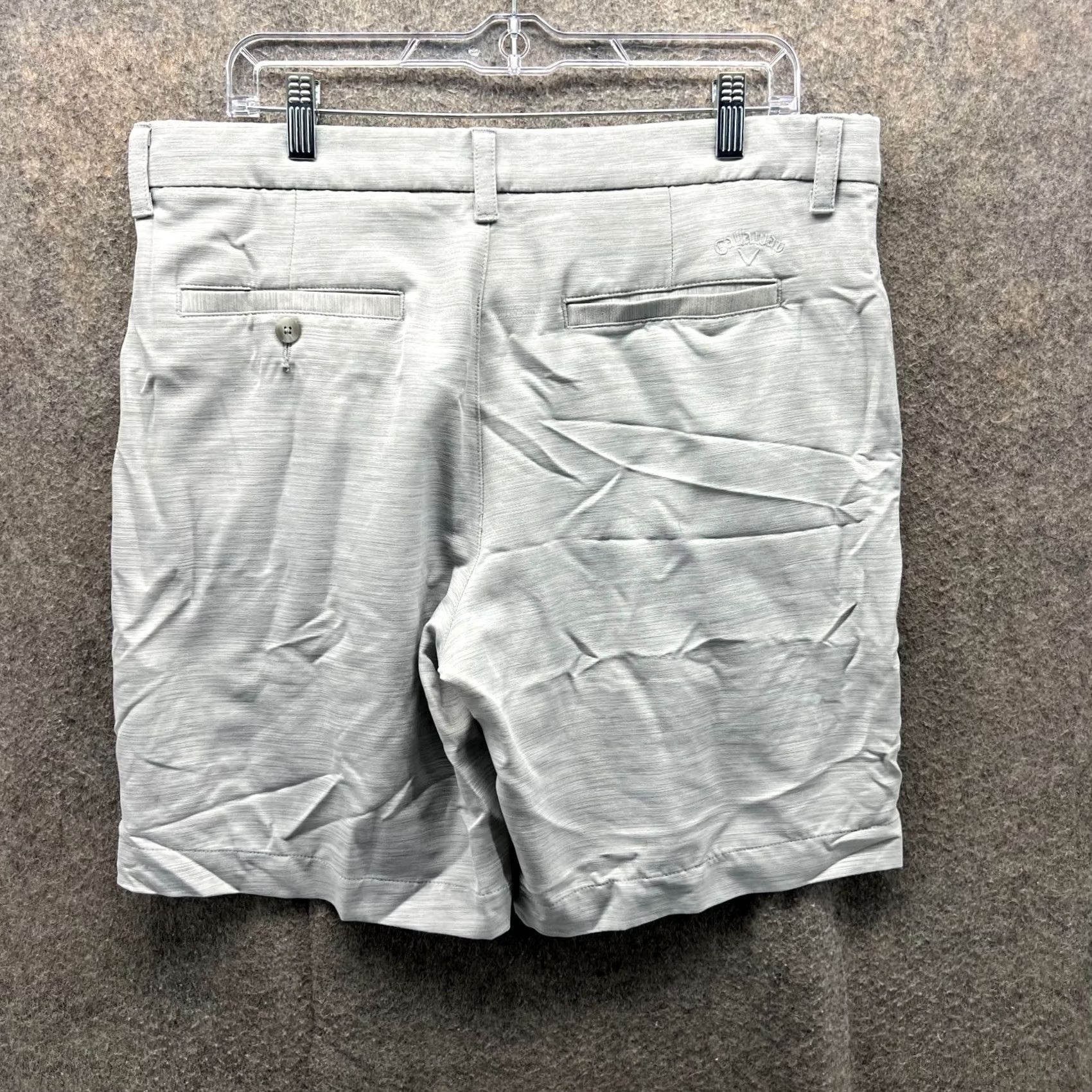 Callaway Callaway Shorts Mens 36 Gray Chino Flat Front Pima Cotton Casual Travel Golf Knit Button Front Pocket Sl. Size US 36 / EU 52 - 2 Thumbnail
