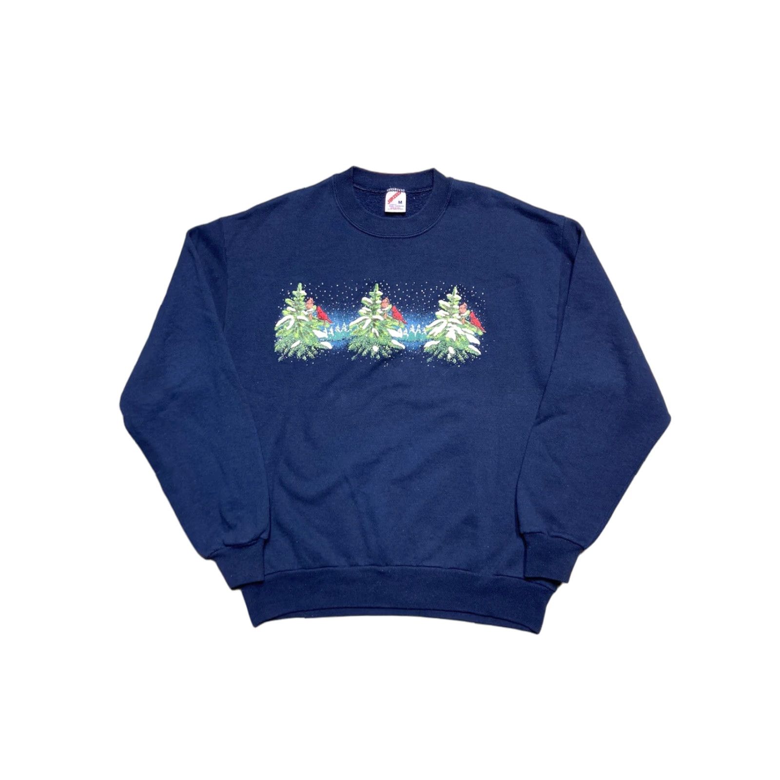 Vintage VINTAGE Christmas Sweatshirt Women Medium Blue Holiday Pullover Size M / US 6-8 / IT 42-44 - 1 Thumbnail