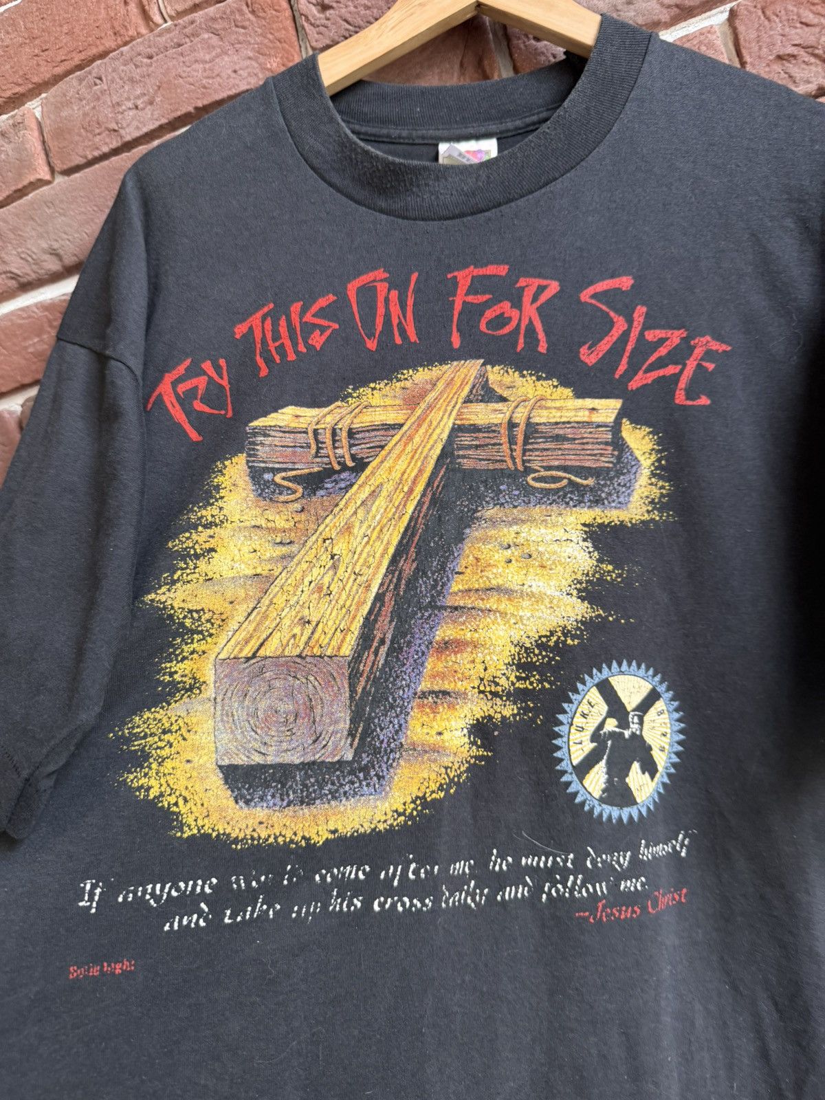 Vintage Vintage 90s Epistles Jesus Christ Cross Try This On Tee XL Size US XL / EU 56 / 4 - 2 Thumbnail