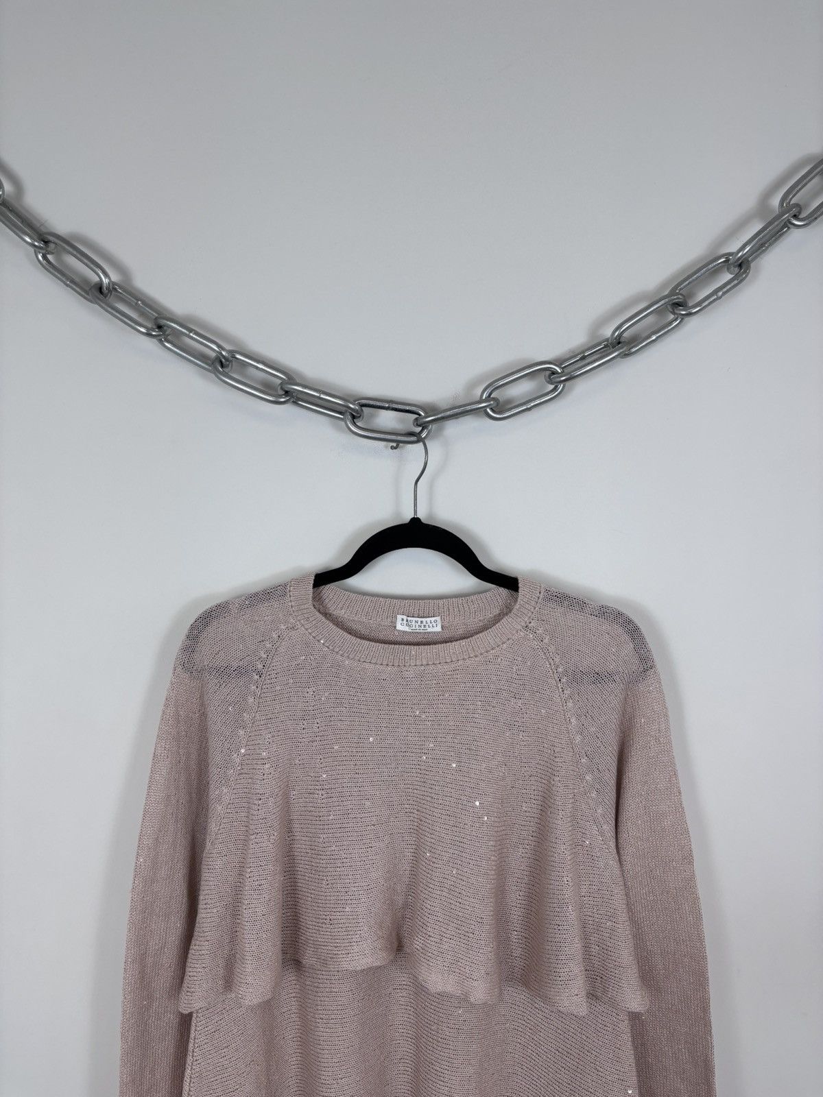 Brunello Cucinelli Brunello Cucinelli Women’s Sequin Knit Linen Silk Sweater Size S / US 4 / IT 40 - 2 Thumbnail