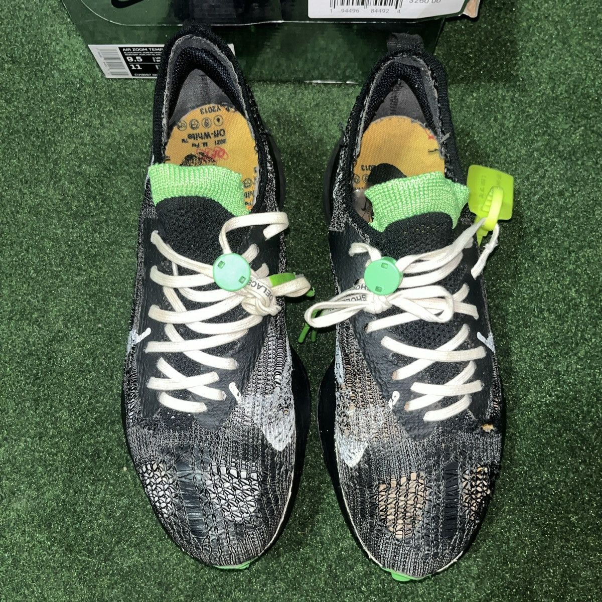 Nike × Off-White Size 9.5 - OFF-WHITE x Nike Air Zoom Tempo Next% Black Green Size US 9.5 / EU 42-43 - 3 Thumbnail