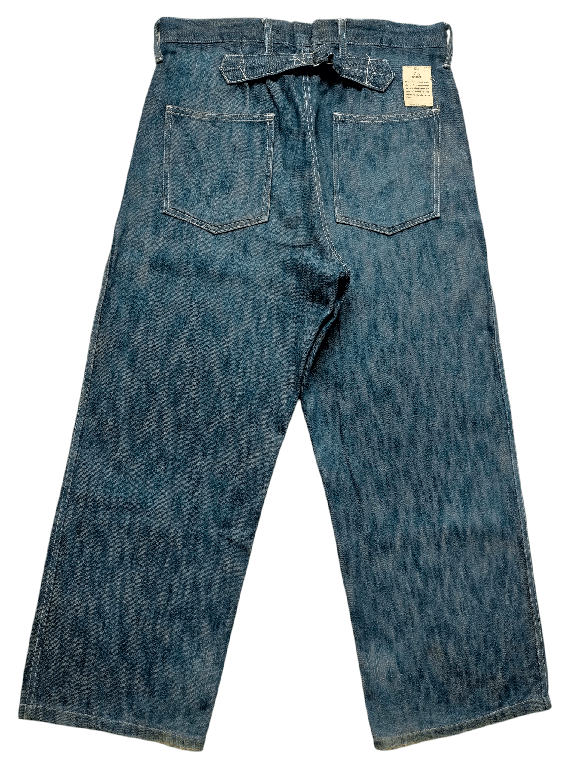 Dry Bones 🔥Rare Vtg Dry Bones 1930s-40s Buckle back Wide Leg Jeans Size US 33 - 2 Thumbnail