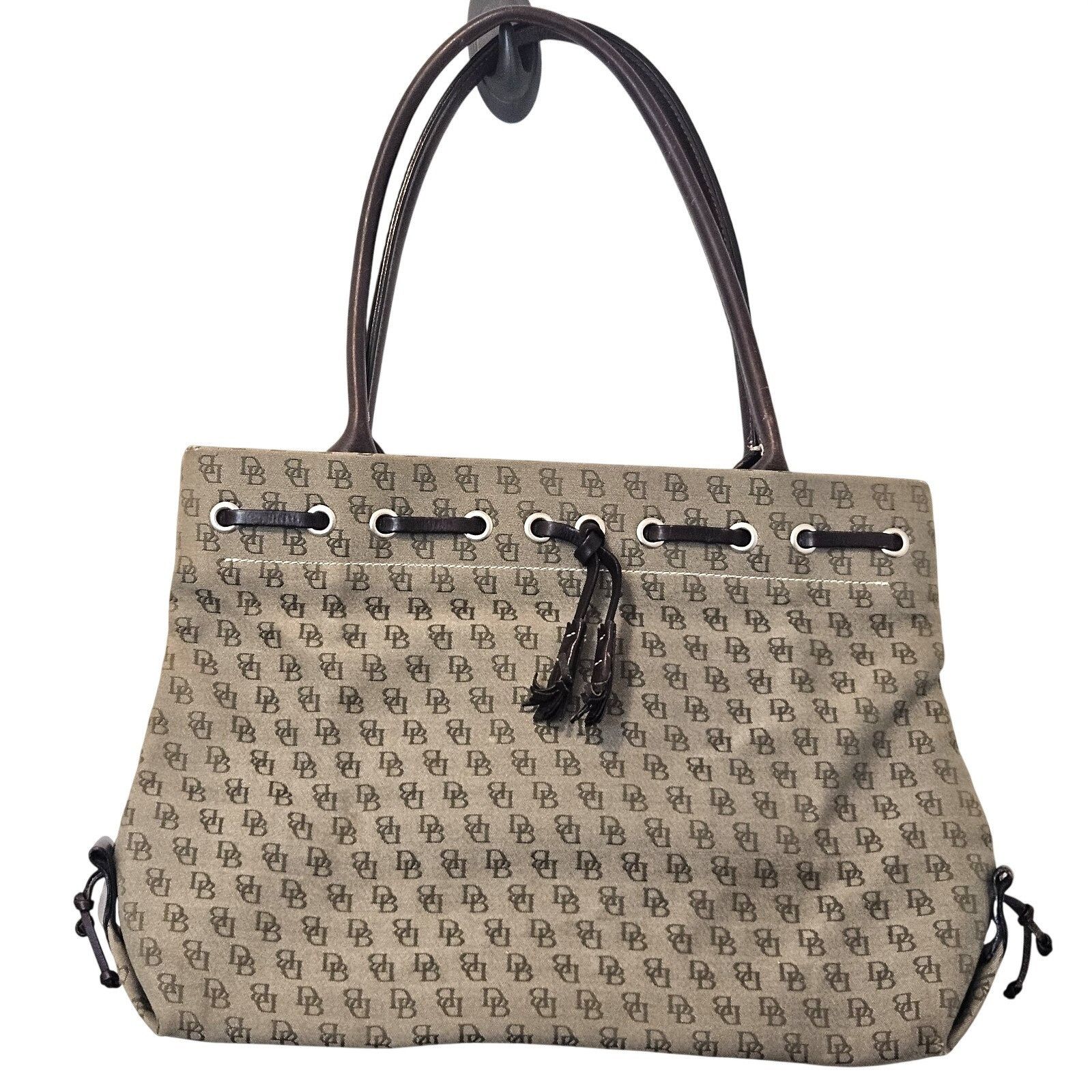Dooney & Bourke DOONEY & BURKE Vintage Signature Brown Logo Print Shoulder H Size ONE SIZE - 1 Thumbnail