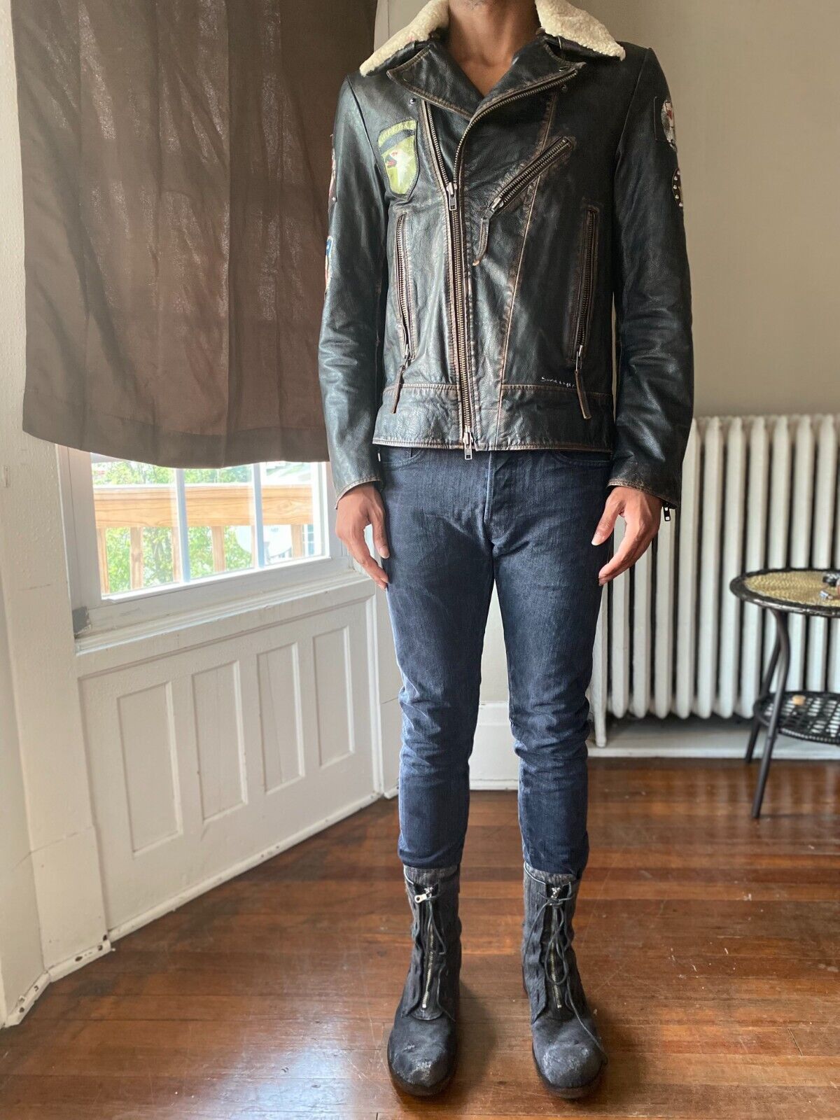 Japanese Brand × Vintage Sword Distressed Leather Biker Jacket Size US M / EU 48-50 / 2 - 9 Thumbnail