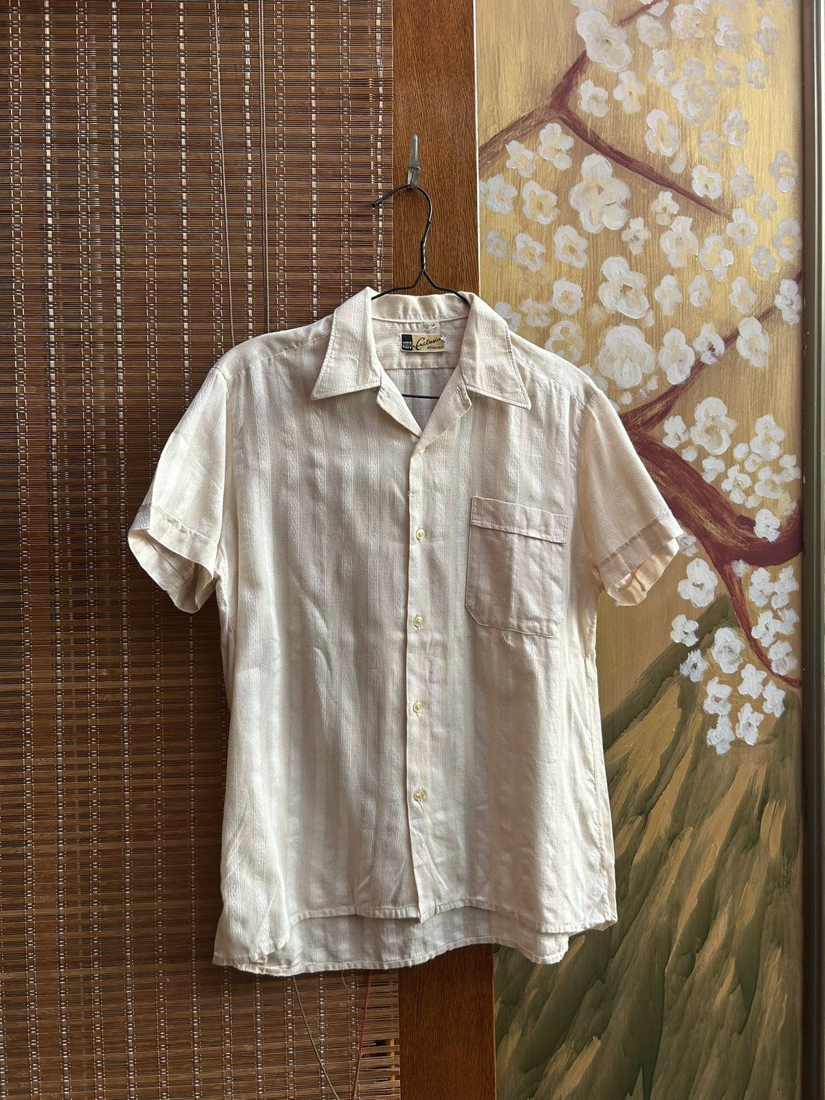Vintage Vintage 60s West German Open Collar Rockabilly Jaquard Shirt Size US S / EU 44-46 / 1 - 1 Thumbnail