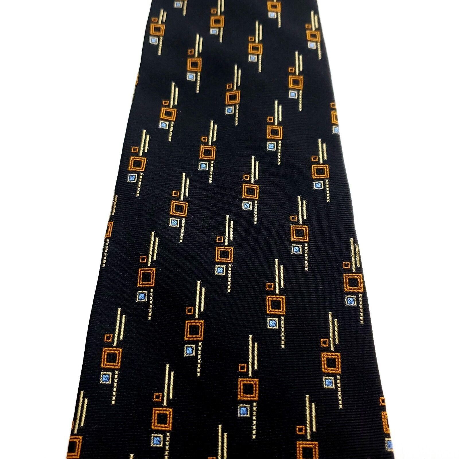 Robert Talbott Robert Talbott Silk Tie Woven Charcoal Brown Wide Geometric Size ONE SIZE - 2 Thumbnail