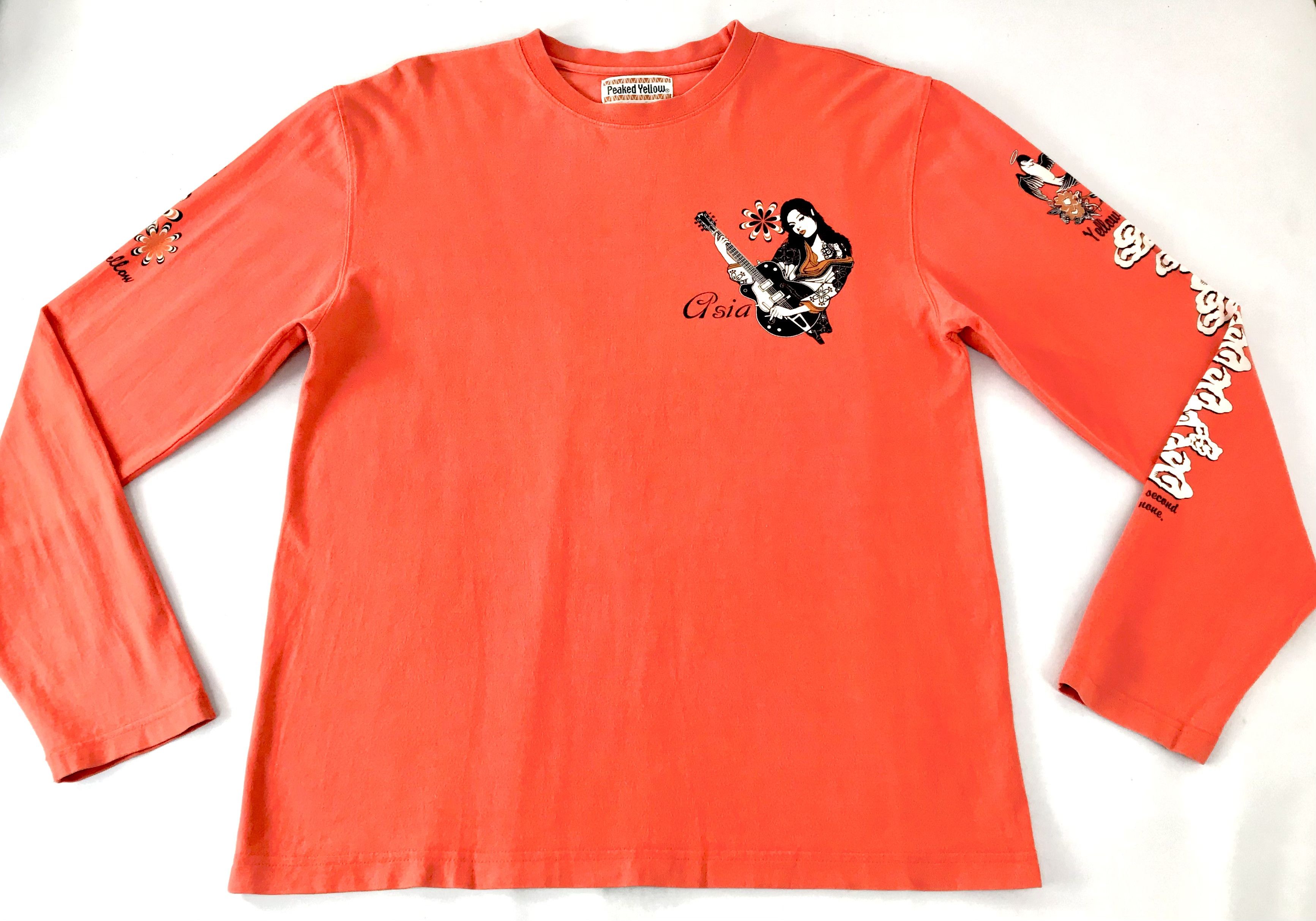 Japanese Brand Peaked Yellow Graphics Girl Asia Long Sleeve T.Shirt Size US M / EU 48-50 / 2 - 1 Thumbnail