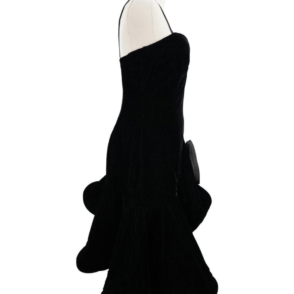 Designer Samir Vintage Black Velvet Dress And Jacket Set Size M / US 6-8 / IT 42-44 - 2 Thumbnail
