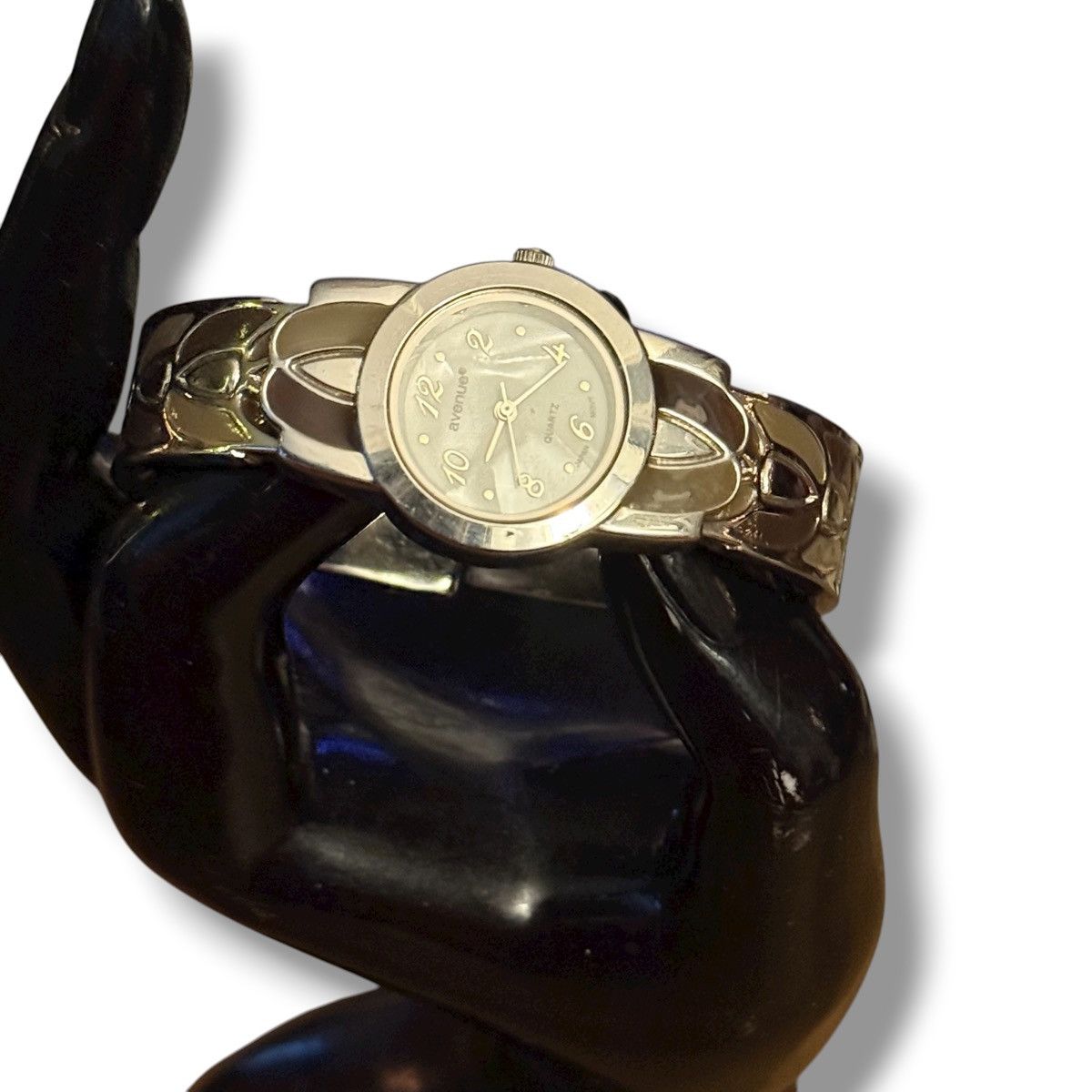 Avenue Avenue silver tone brown and tan enamel cuff watch Size ONE SIZE - 2 Thumbnail