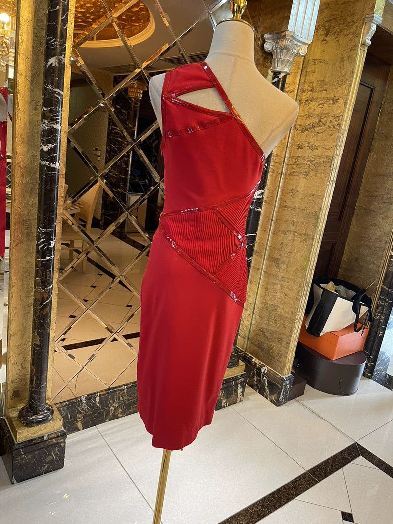 Versace Versace Openwork patchwork one-shoulder dress dress Size M / US 6-8 / IT 42-44 - 5 Thumbnail