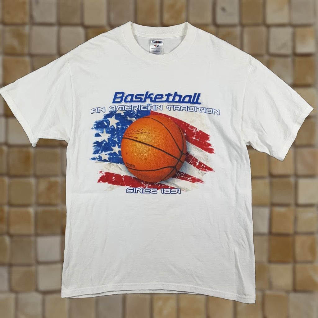 Jerzees Vintage NBA Retro T-Shirt Men Large Basketball USA 90s Y2K Sports Cotton Logo Size US L / EU 52-54 / 3 - 1 Thumbnail