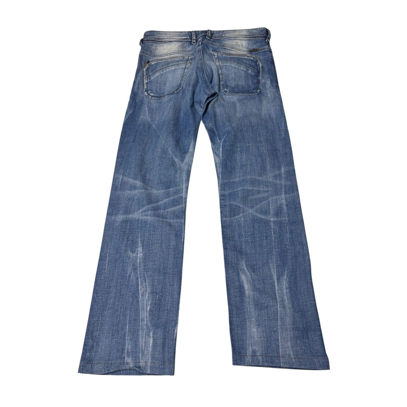 Diesel Diesel Poiak Mens Jeans Size 30x29 Blue Wash 008N4 Stretch Straight Leg Denim Jeans Size US 30 / EU 46 - 7 Thumbnail