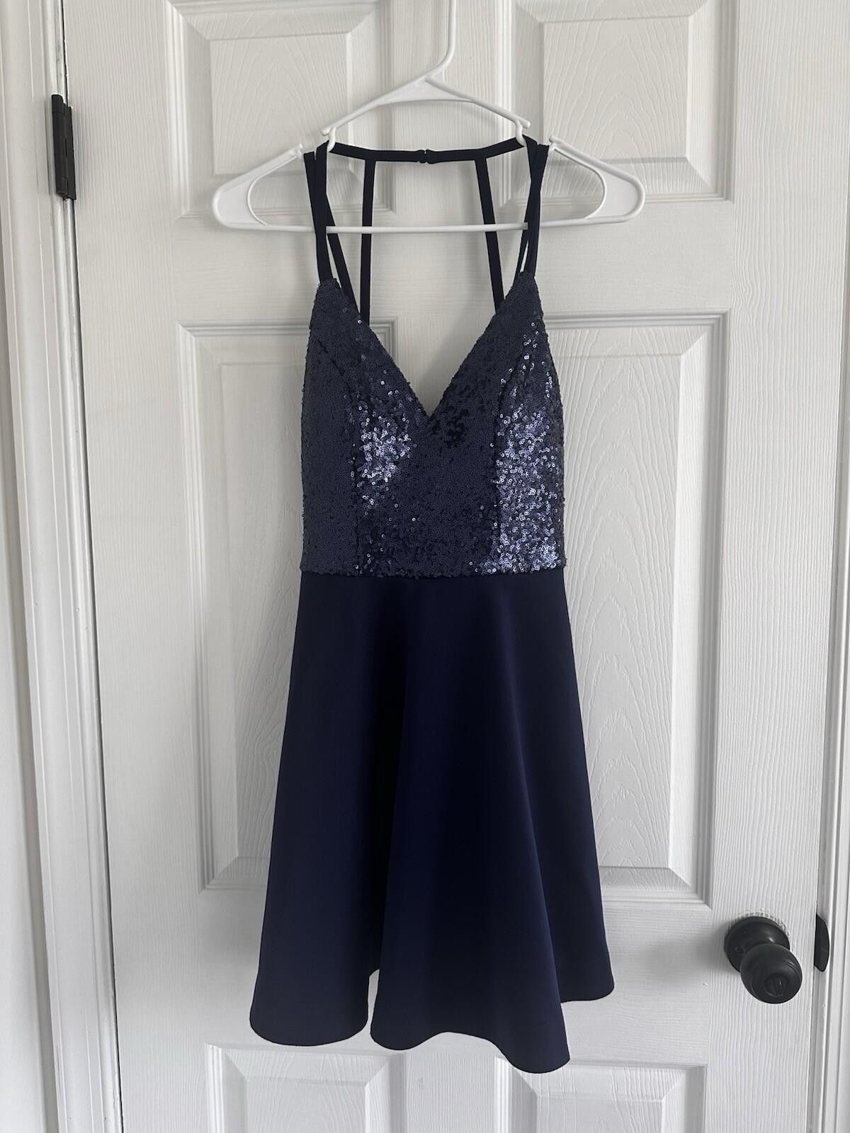 Other Speechless 3 Navy Sequin cocktail dress homecoming wedding Size M / US 6-8 / IT 42-44 - 3 Thumbnail