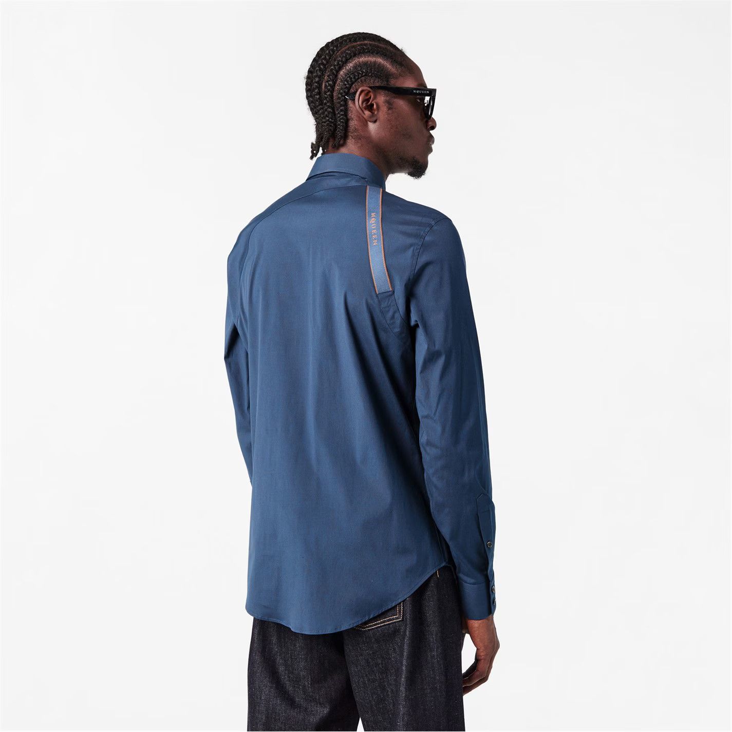 Alexander McQueen o1g2r1mq0326 Harness Shirt in Blue Size US M / EU 48-50 / 2 - 2 Thumbnail