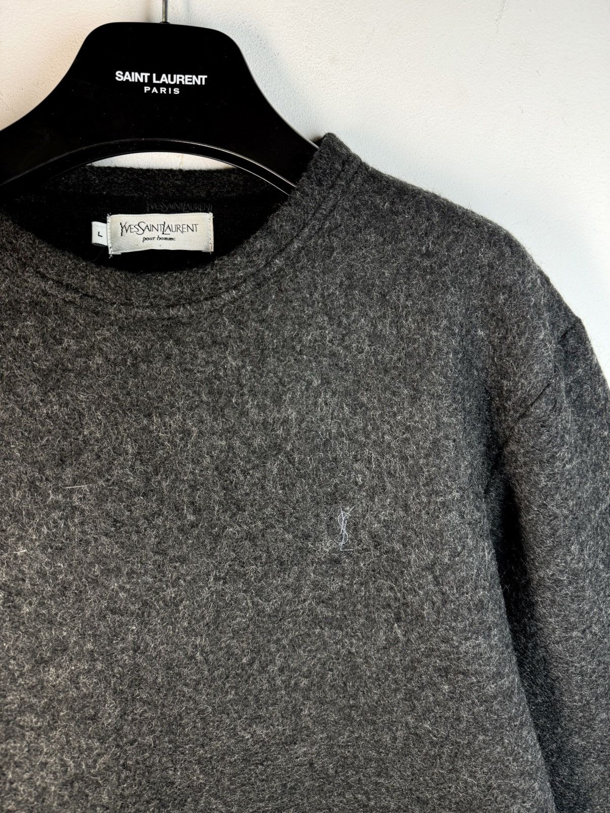 Yves Saint Laurent Wool YSL Sweater Soft Warm Grey YSL Sweatshirt Size US M / EU 48-50 / 2 - 13 Thumbnail