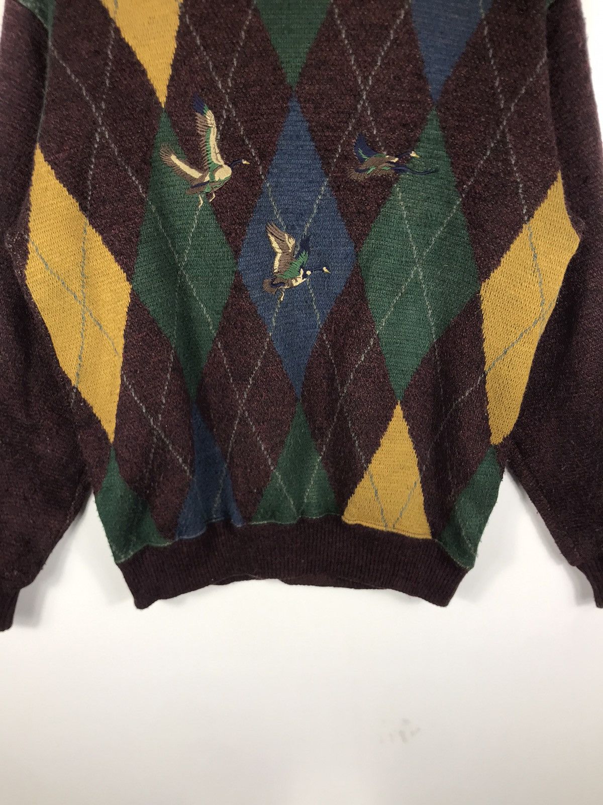 Japanese Brand ⚡️Vintage Rinald Argyle Embroidered Sweatshirt Size US M / EU 48-50 / 2 - 5 Thumbnail