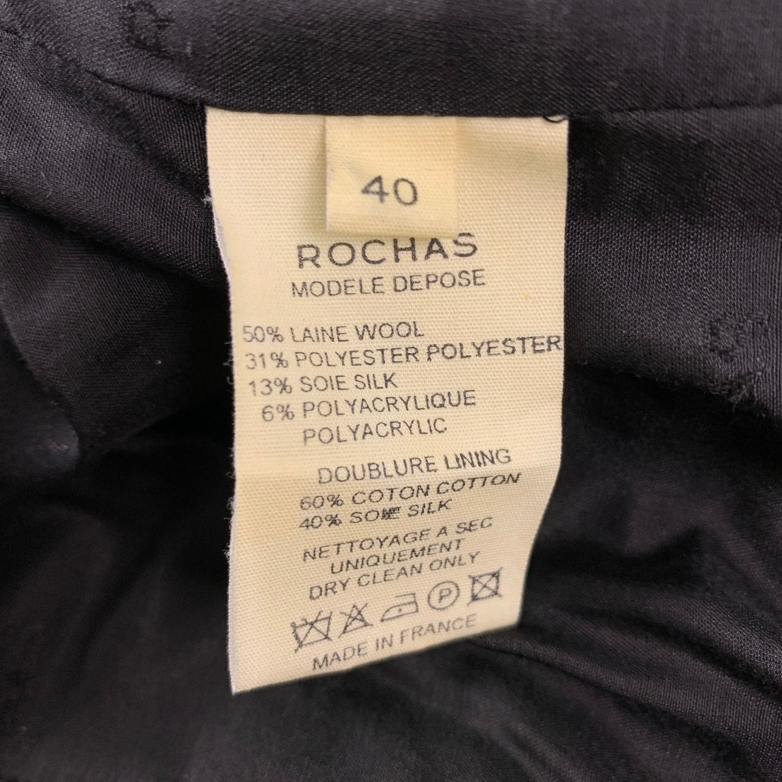 Rochas ROCHAS Size 4 Black Textured Wool Peplum Jacket Size S / US 4 / IT 40 - 5 Thumbnail