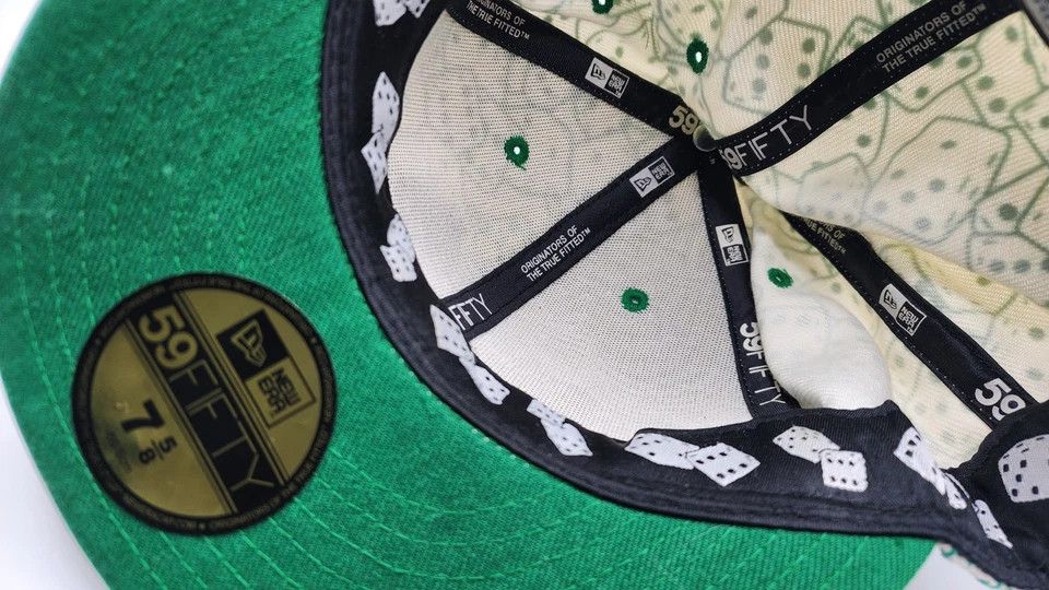 New Era New Era Hat Cap Fitted Mens 7 Green and White Dice Size ONE SIZE - 4 Thumbnail