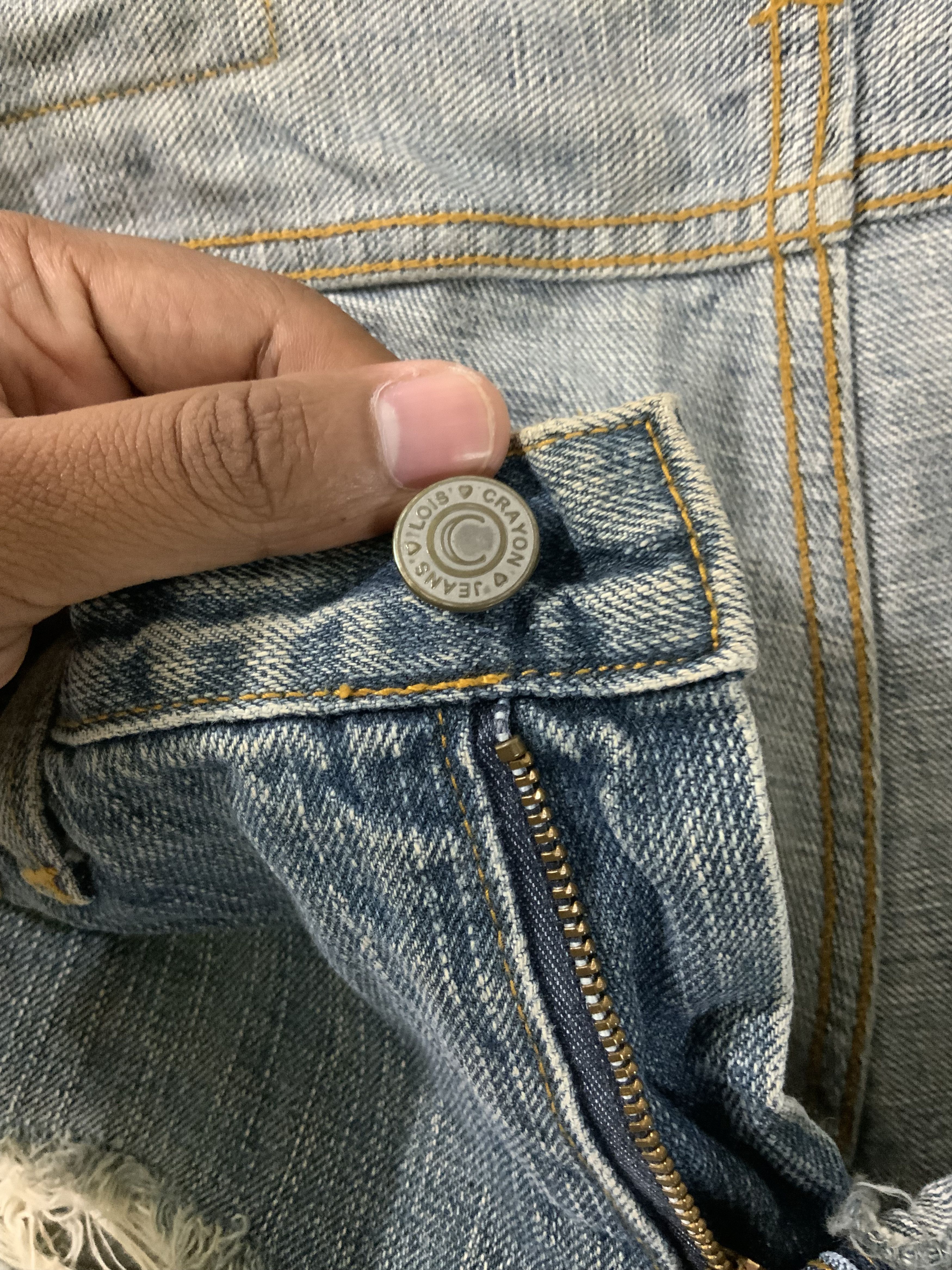 Japanese Brand Vintage Lois Crayon Atelier thirtyfour Distressed Denim Size US 31 - 20 Thumbnail