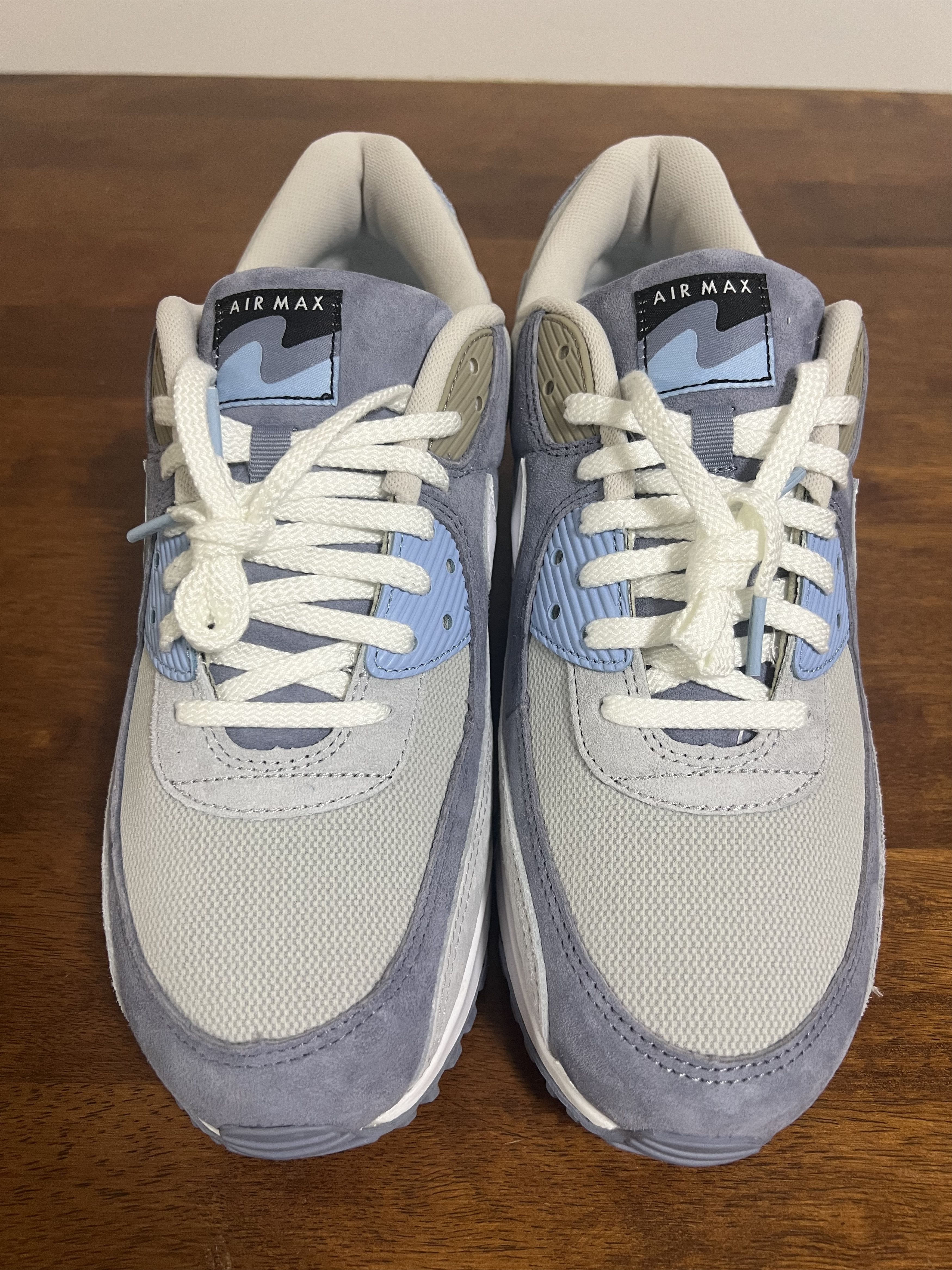 Nike 💚 2022 Nike Air Max 90 NRG Ashen Slate/White-Light Bone NEW Size US 12 / EU 45 - 4 Thumbnail