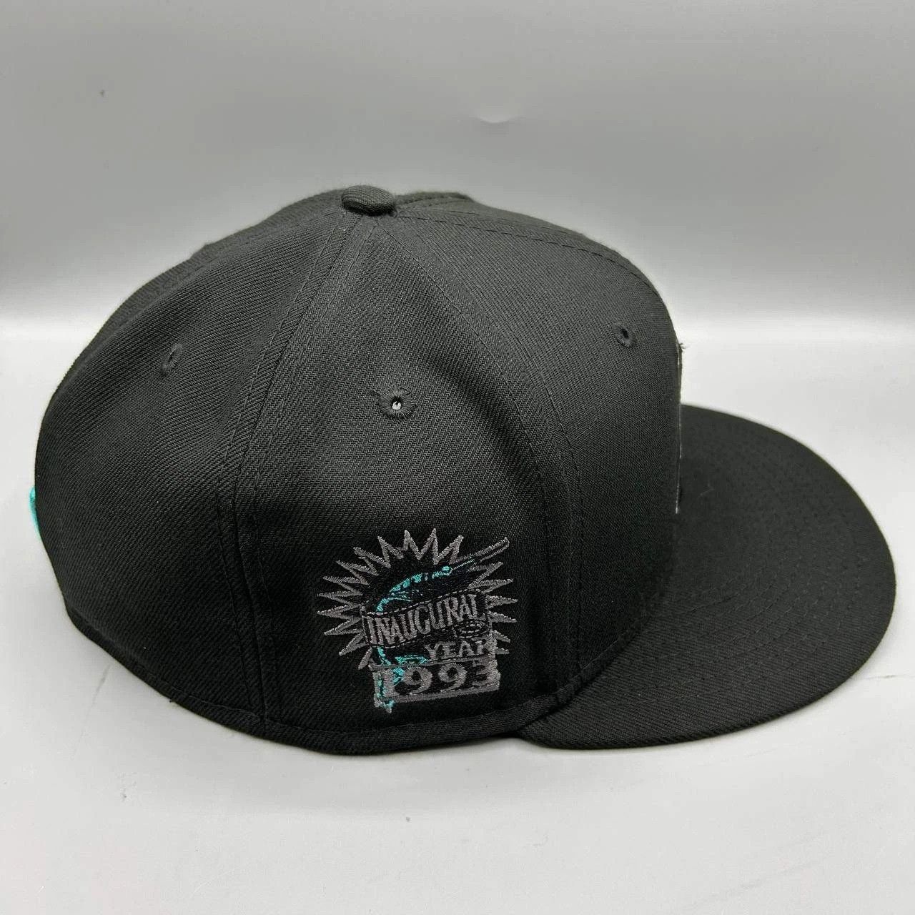 New Era Florida Marlins Hat Men 7 3/8 Black Blue MLB Fitted Cap Size ONE SIZE - 6 Thumbnail